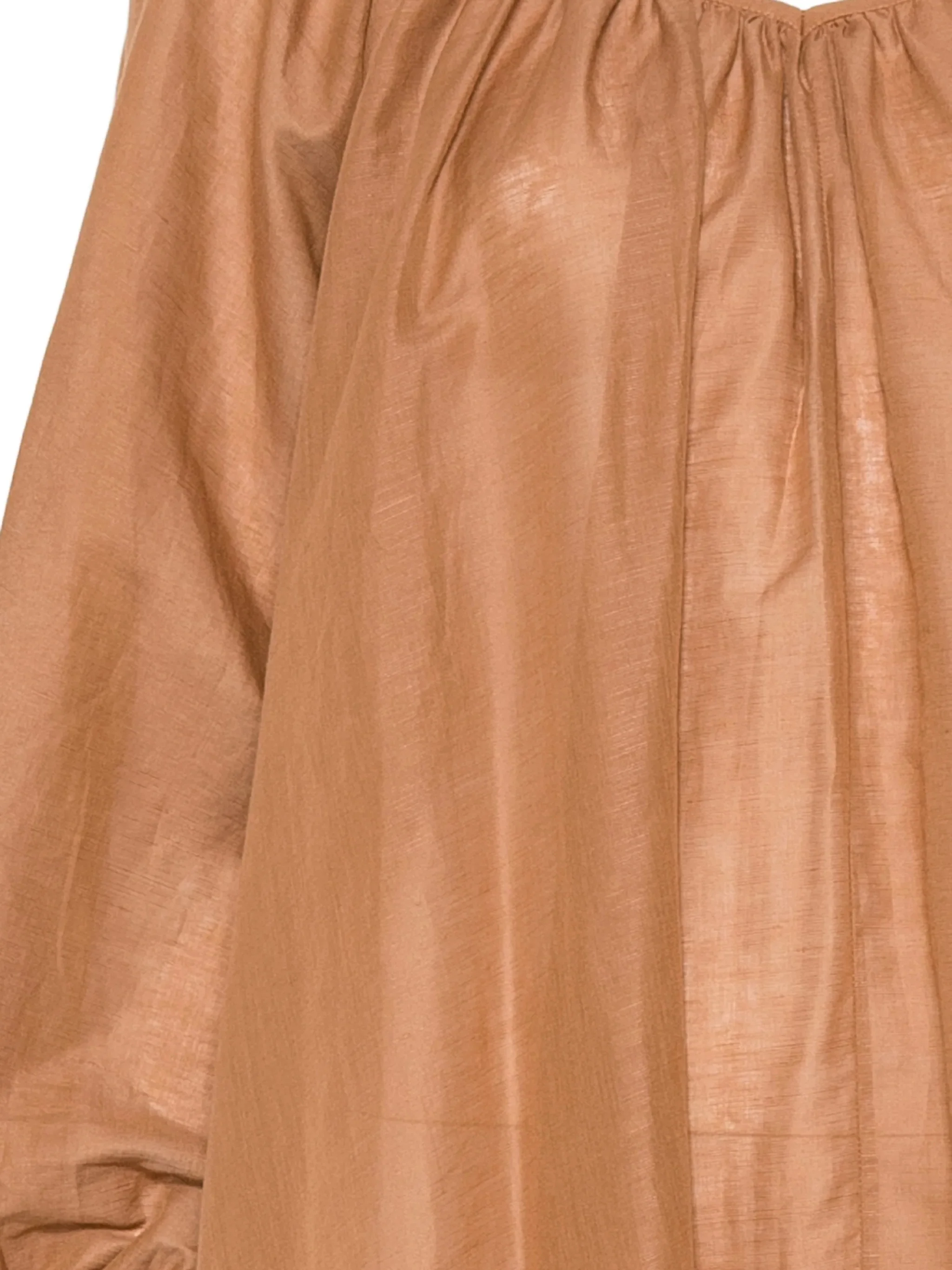 120% Lino Classic Long Linen and Cotton Dress with V-Neck and Adjustable Cuffs - Image 3