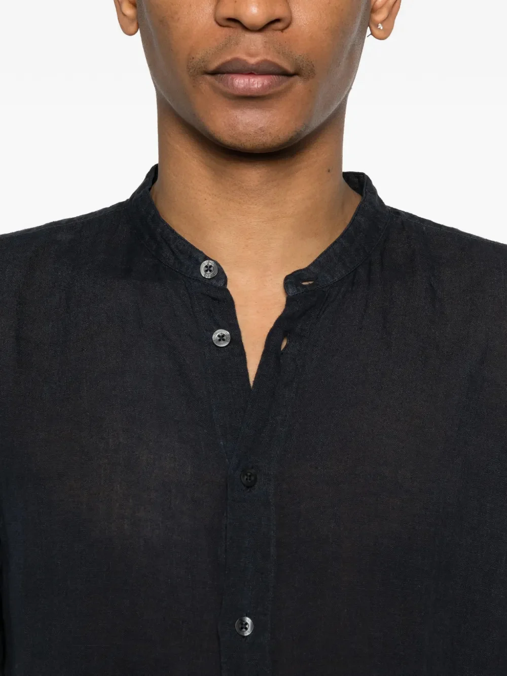 120% Lino Slim-Fit 100% Linen Mandarin Collar Shirt - Image 5