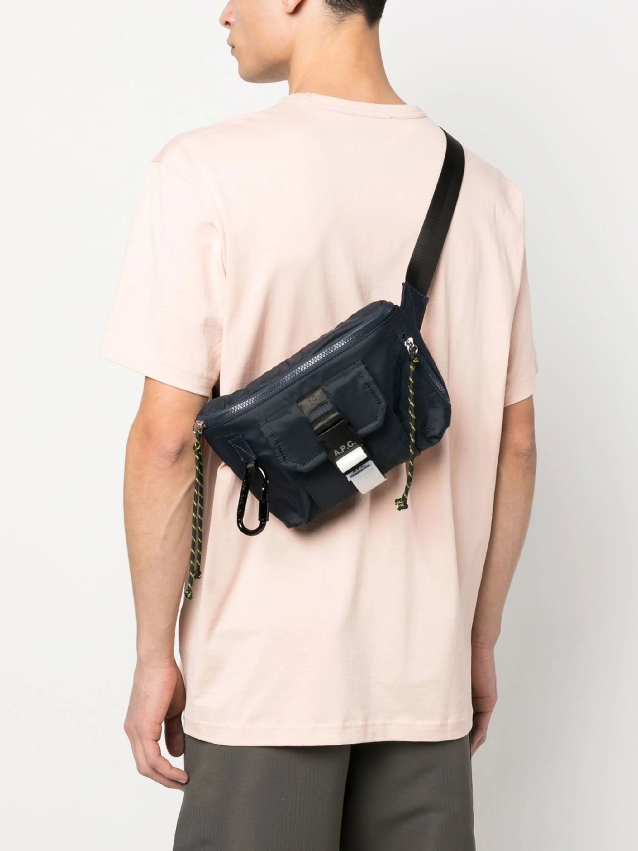 A.p.c. Men’s Belt Handbag with Front Logo Patch, Buckle Fastening & Multiple Compartments - Image 3