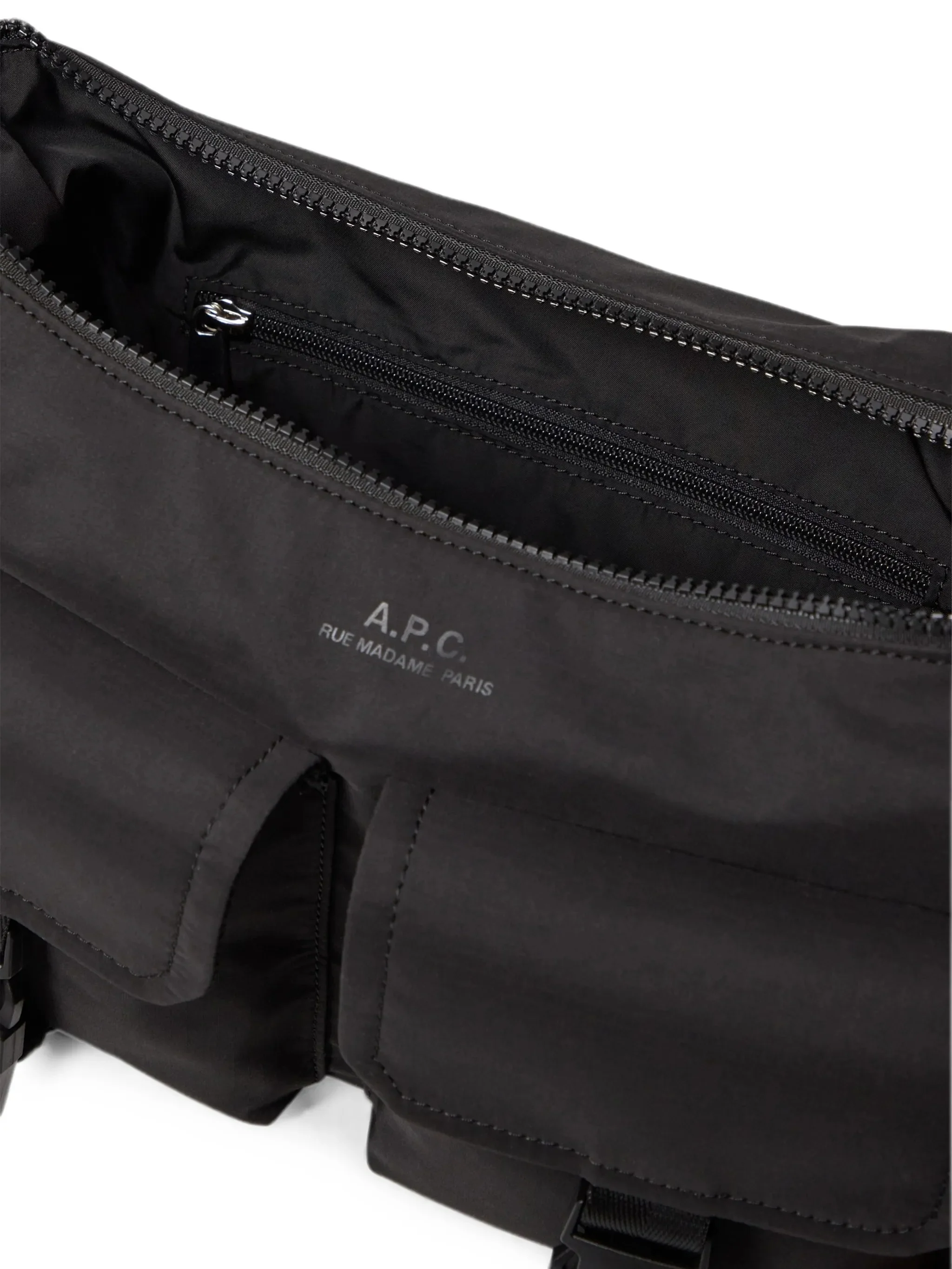 A.p.c. Nylon Utility Crossbody Bag with Zip Closure, Clip-Detail Pockets (33.2 x 24 x 11.4 cm) - Image 4