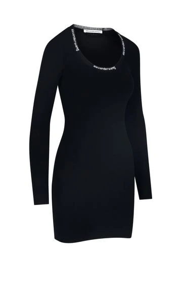 Alexanderwang.t ALEXANDER WANG Logo Jacquard Scoop Neck Bodycon Dress, Size Medium - Image 3