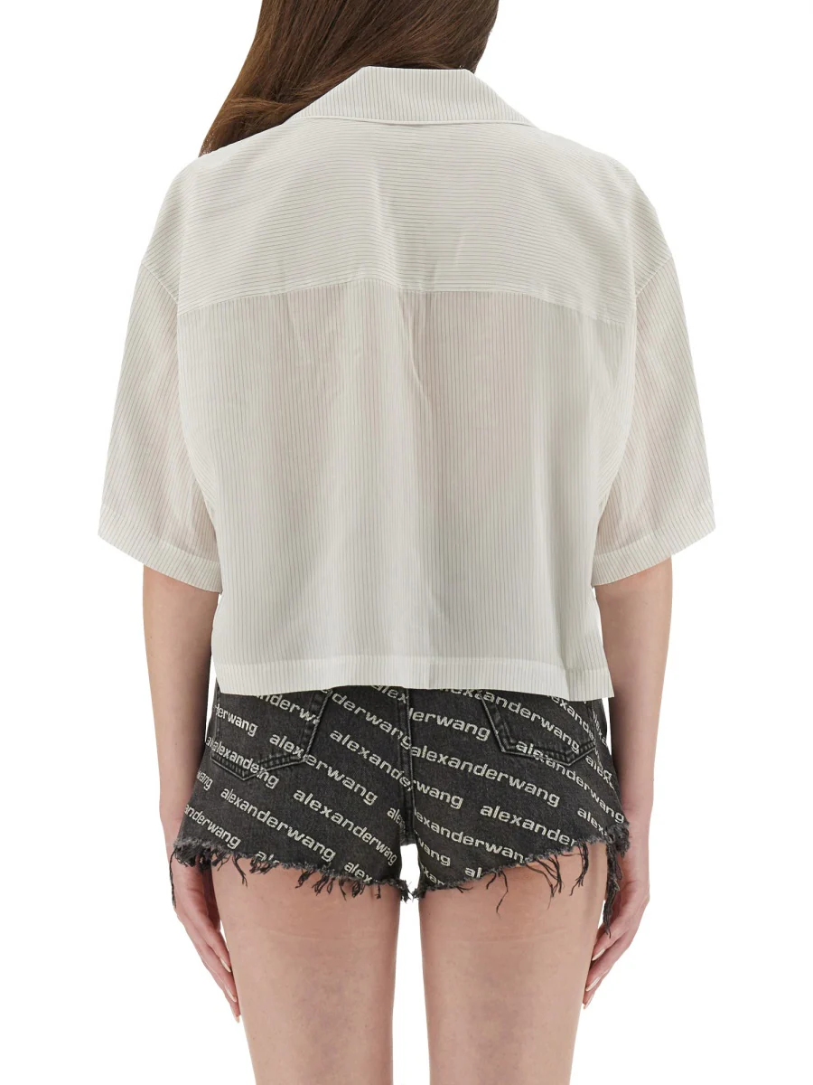 Alexanderwang.t T BY ALEXANDER WANG Striped Short-sleeve Shirt - Image 3