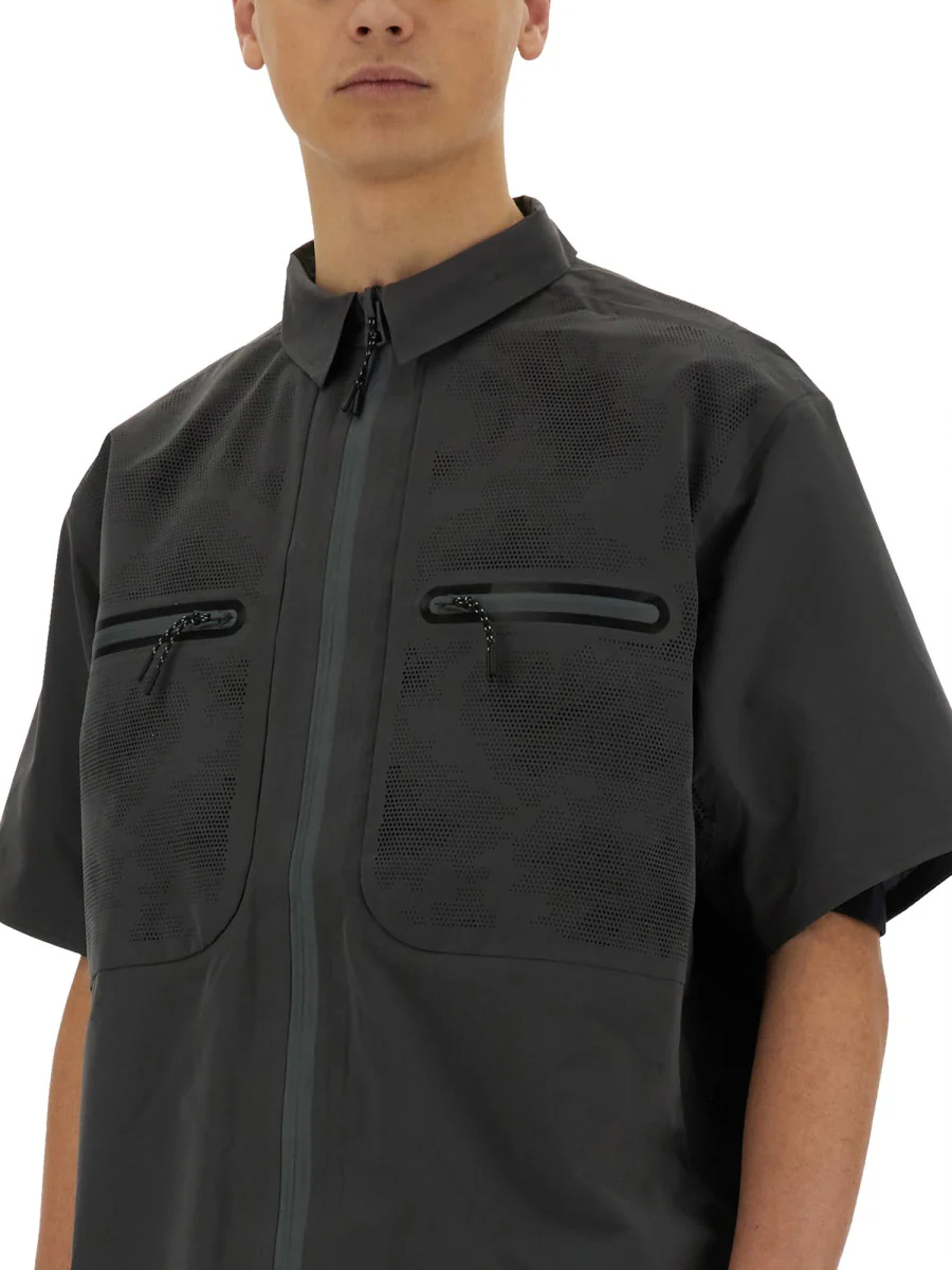 ALPHA INDUSTRIES Laser Cut Short Sleeve Zippered Shirt - Image 4