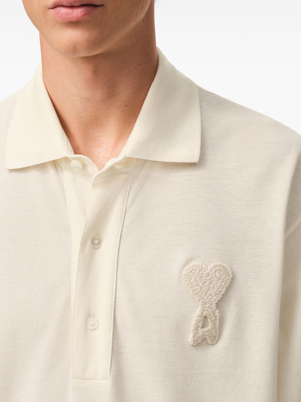 Ami Paris Classic Polo Shirt with Embroidered Applique - Image 5