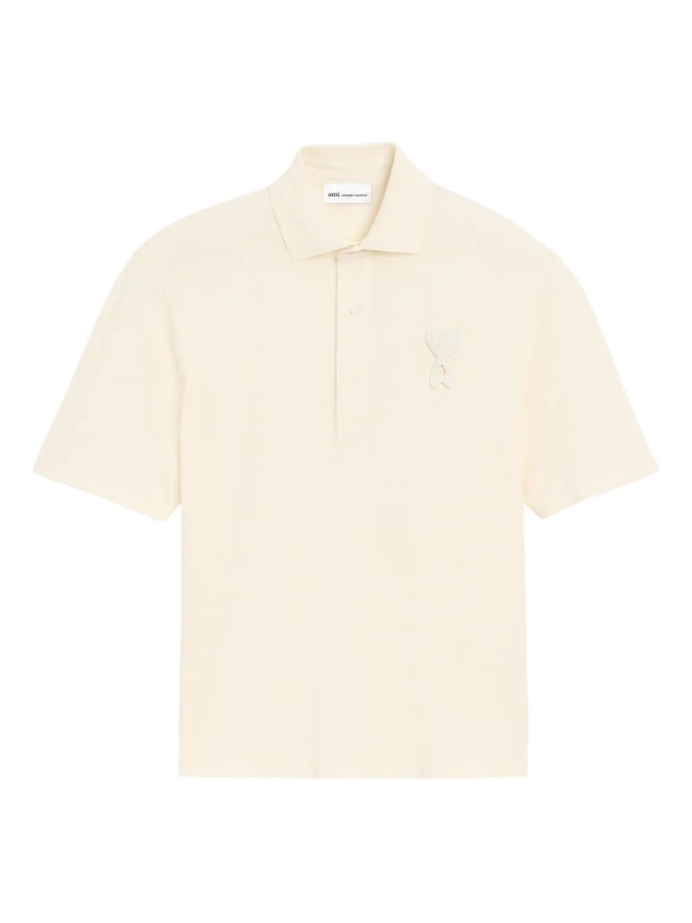 Ami Paris Cotton Ami de Coeur Knitted Patch Polo - Image 5