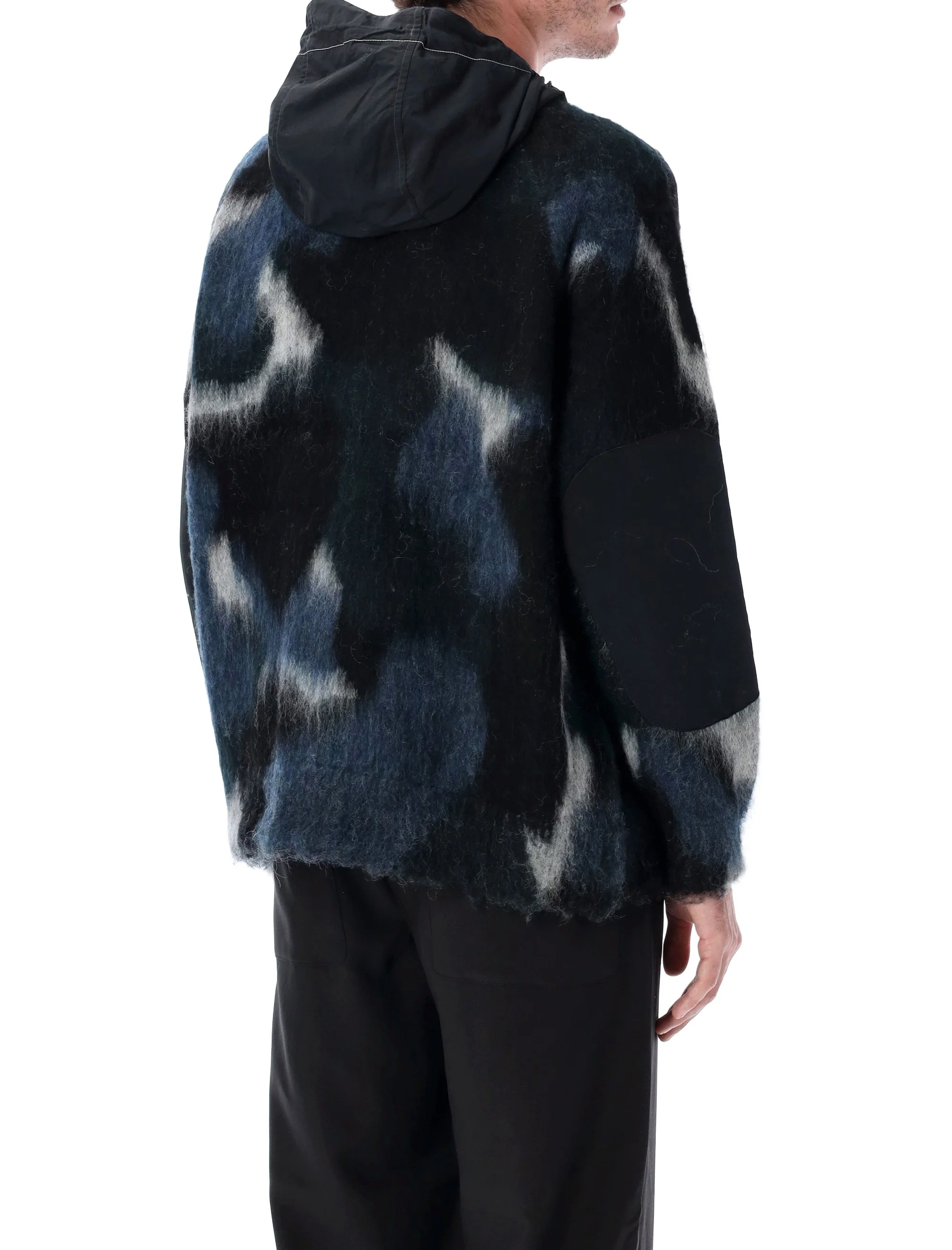 AND WANDER Mix Color Shaggy Knit Hoodie - Image 5