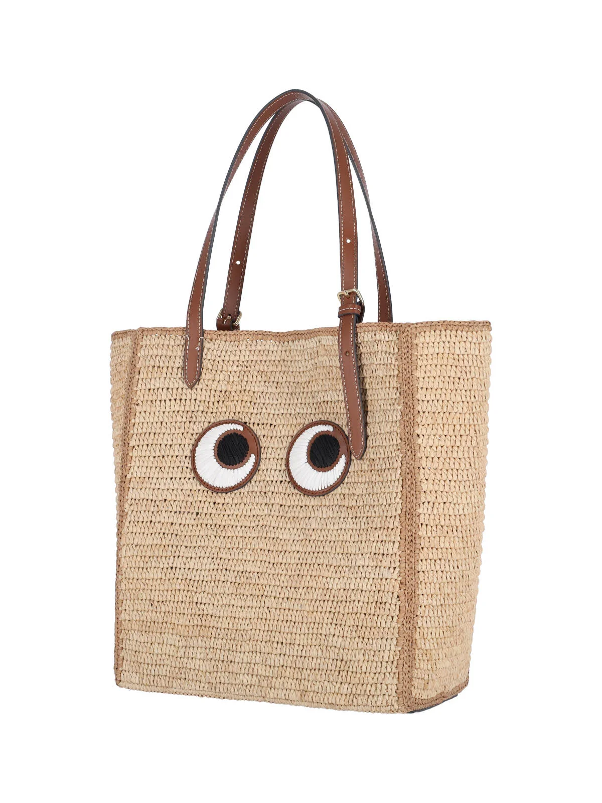 Anya Hindmarch Raffia and Cowhide Small Shoulder Bag - Image 4