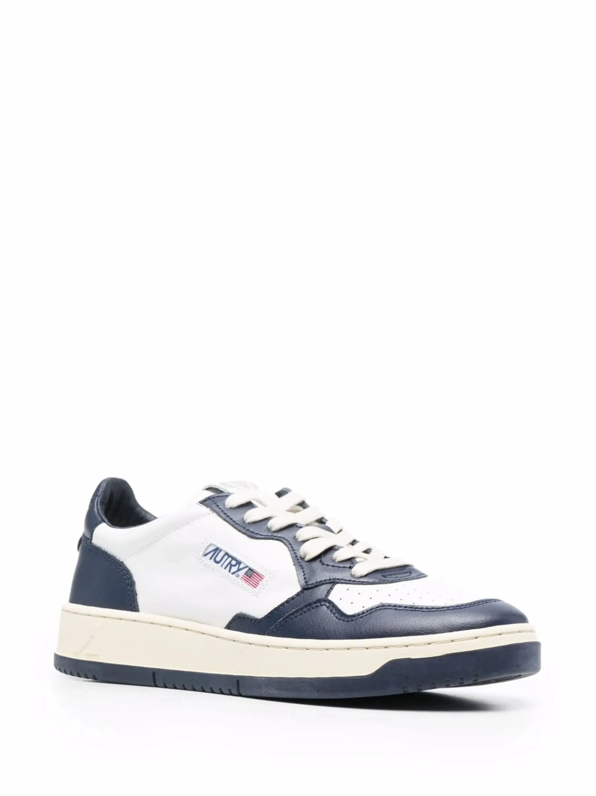 Autry Two-tone Sneaker with Perforated Toe and Contrasting Ankle Collar - Image 4