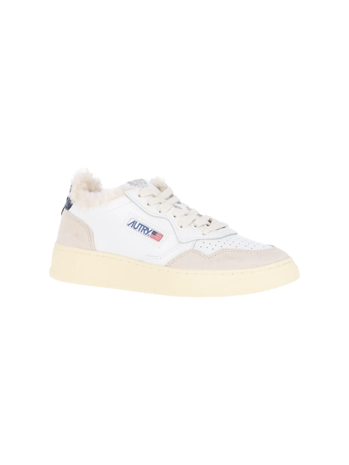 Autry Women’s Shearling-Lined Cow Leather & Suede Sneakers - Image 2