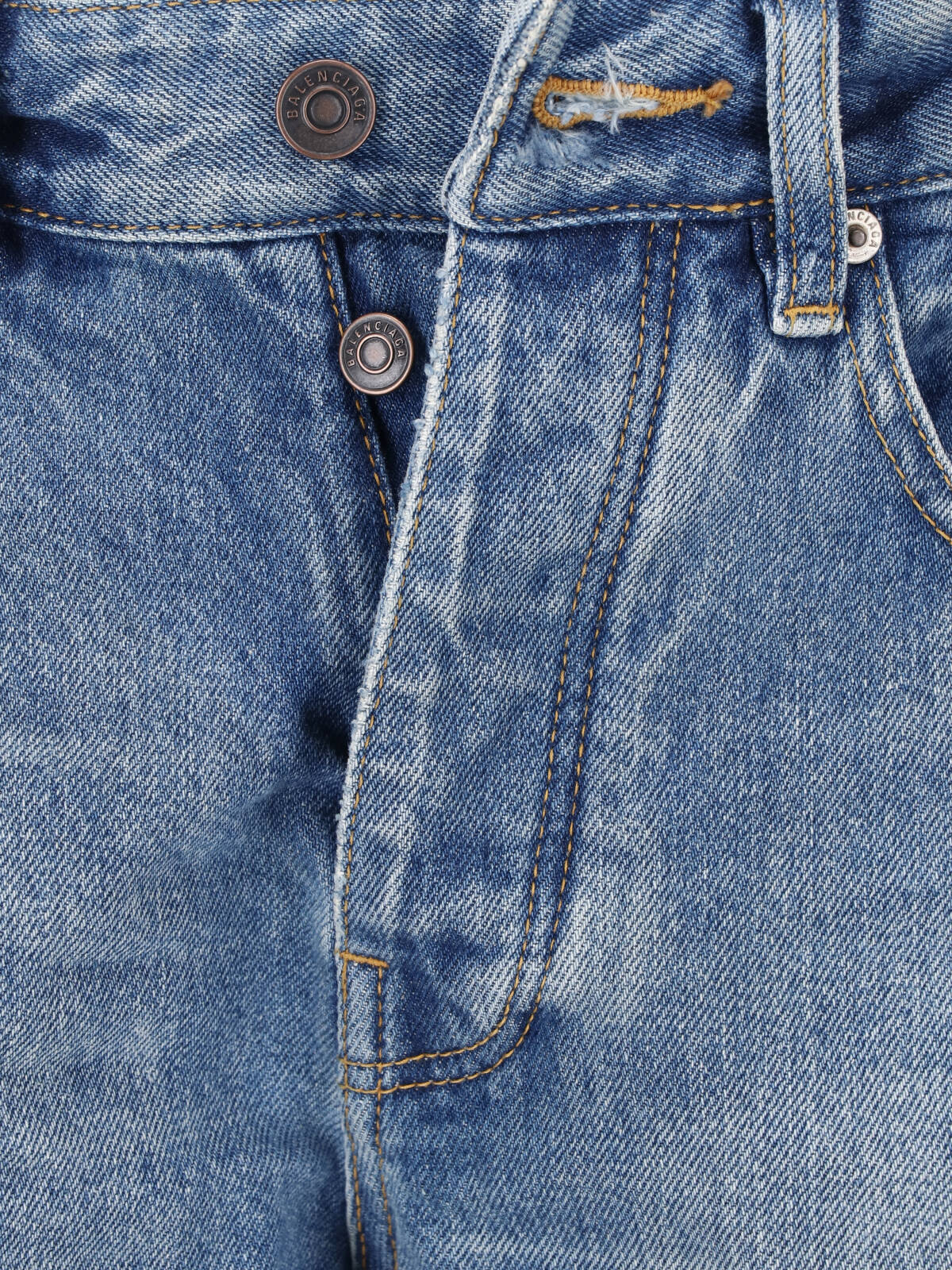 Balenciaga Women’s Cotton Denim Jeans with Cowhide Detailing - Image 4