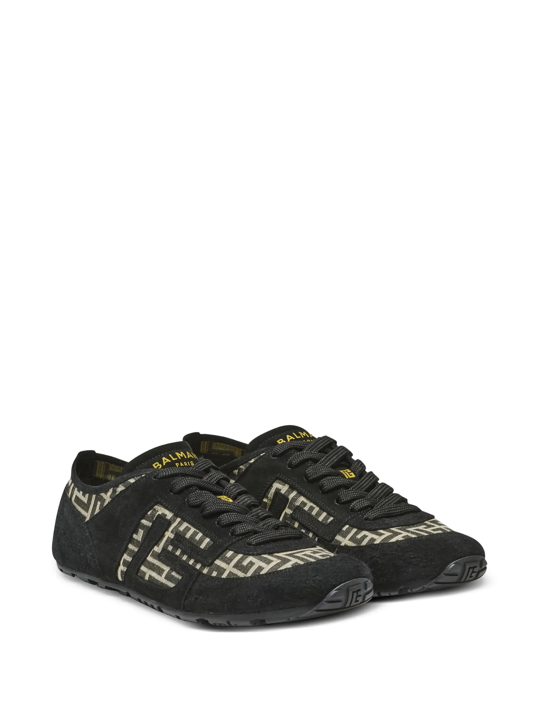 Balmain Lace-Up Calfskin Sneakers with Notched Outsole - Image 2