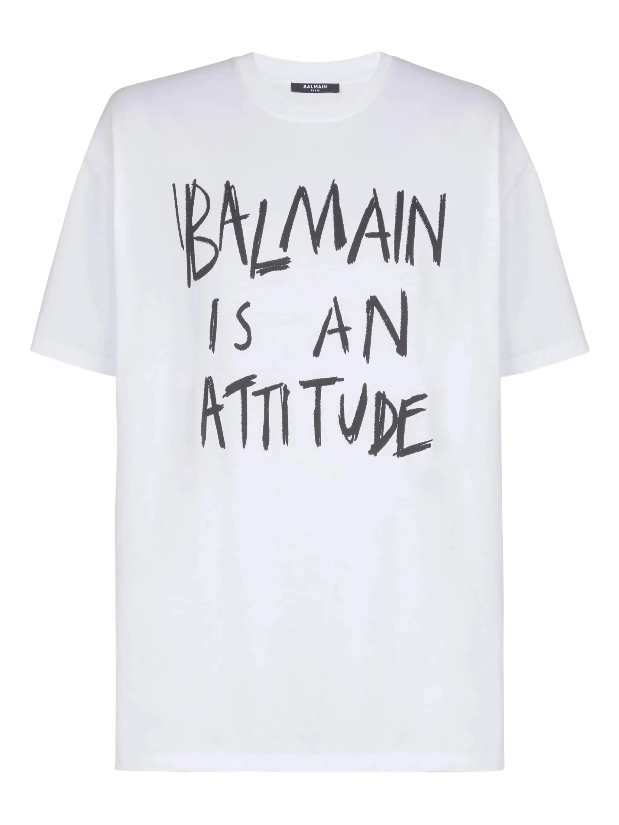 Balmain Men's Attitude Print Cotton T-Shirt