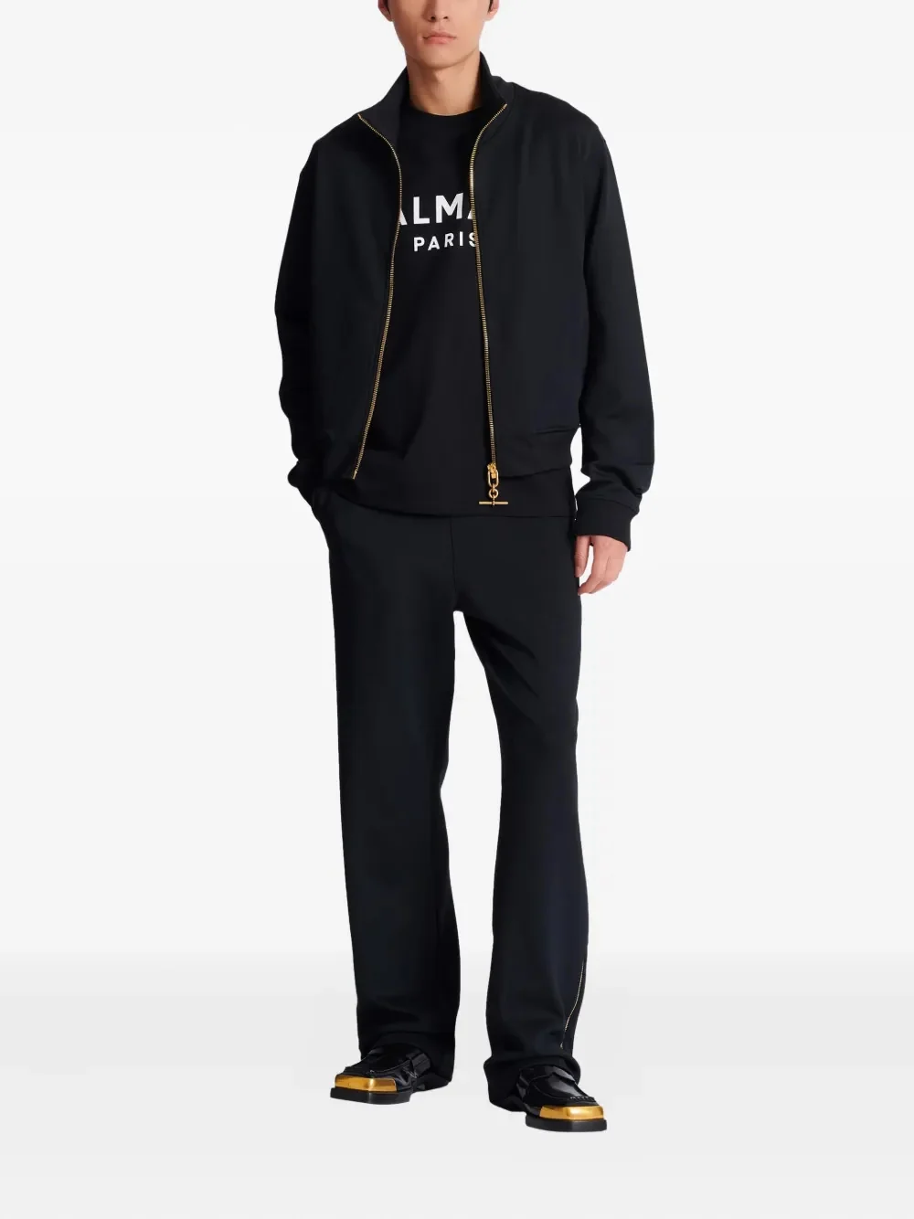 Balmain Regular Fit Logo Print Organic Cotton Jersey T-Shirt - Image 4