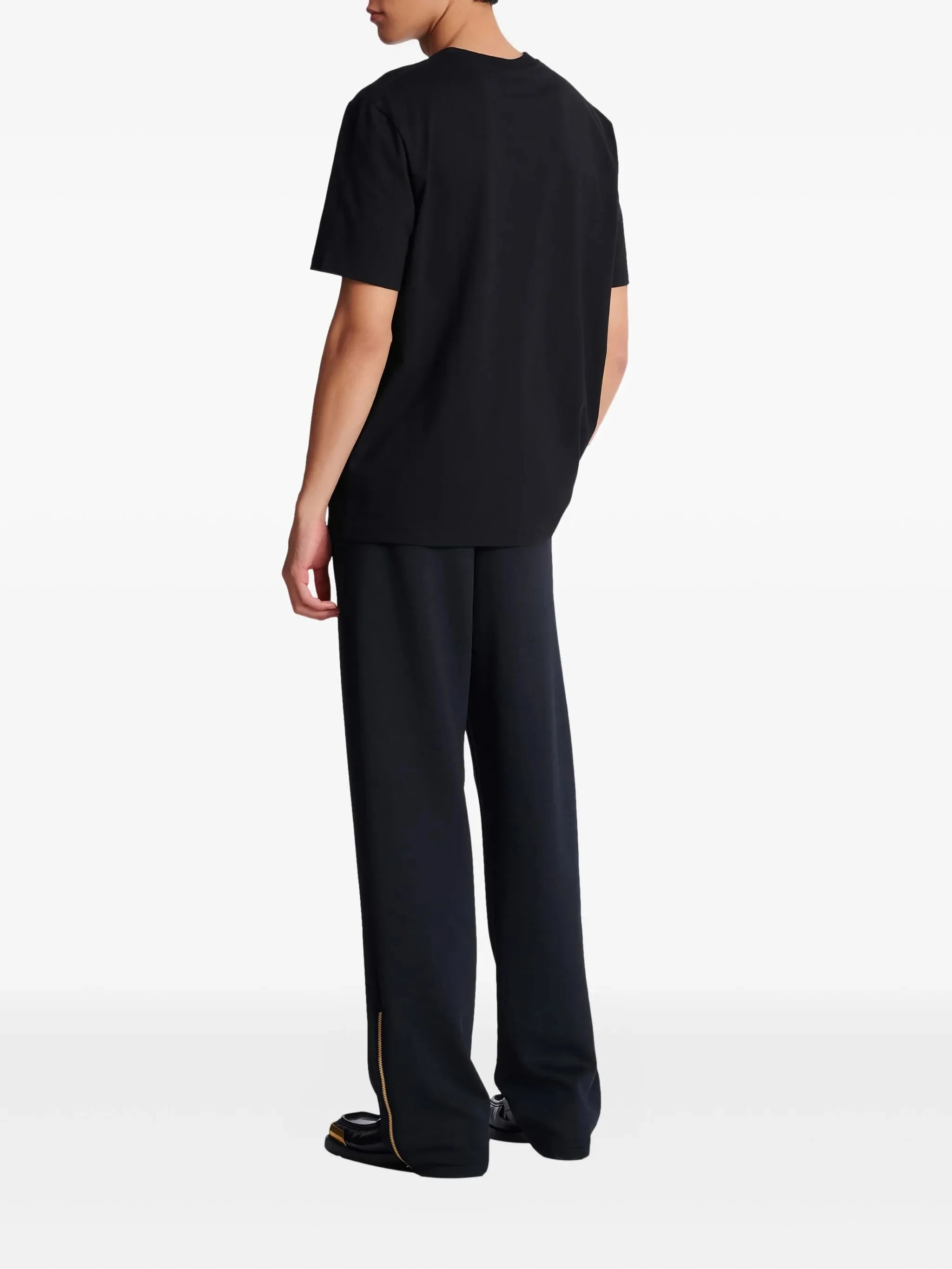 Balmain Regular Fit Logo Print Organic Cotton Jersey T-Shirt - Image 7