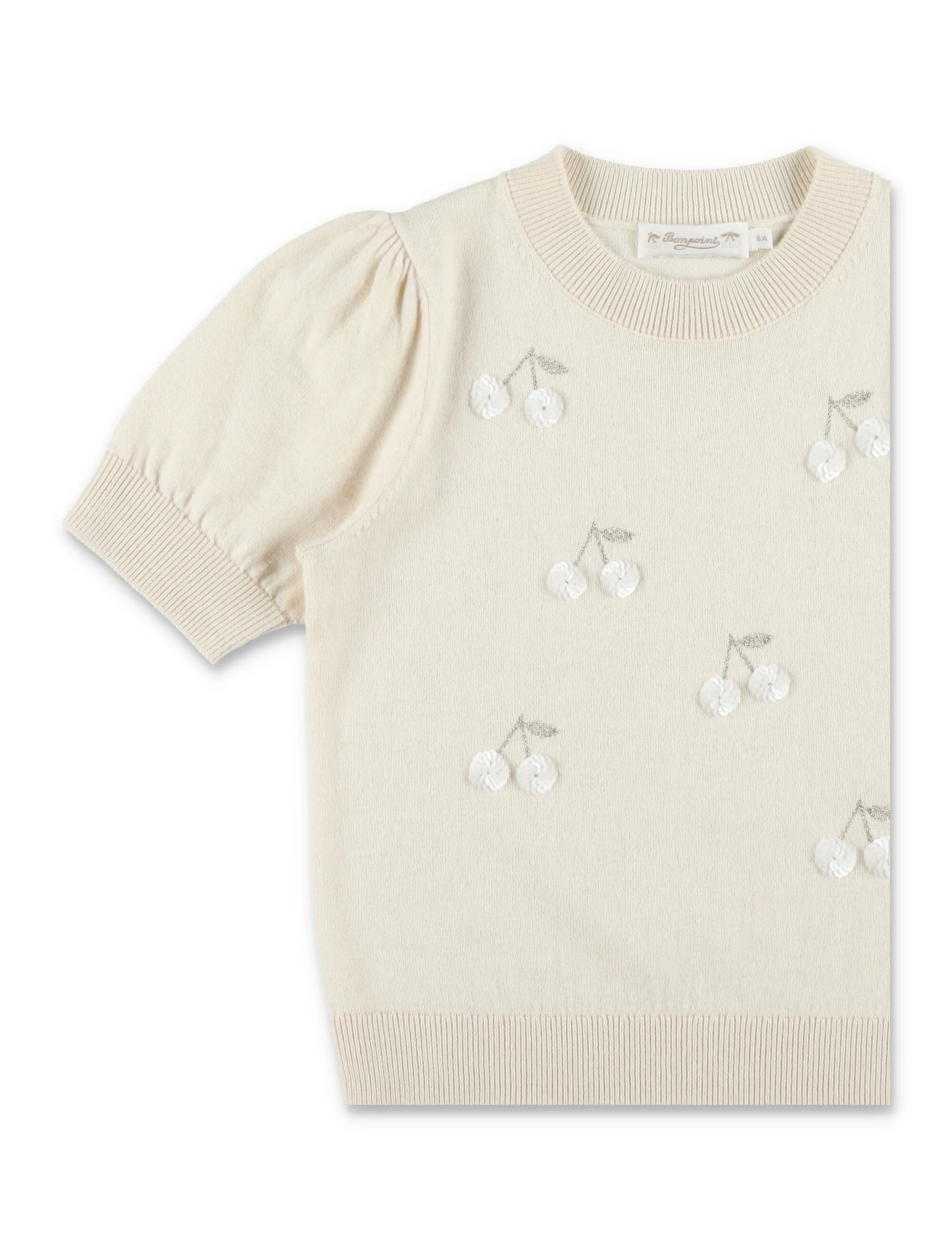 Bonpoint Girls' Mini Hand-Embroidered Cherry Sweater - Image 2