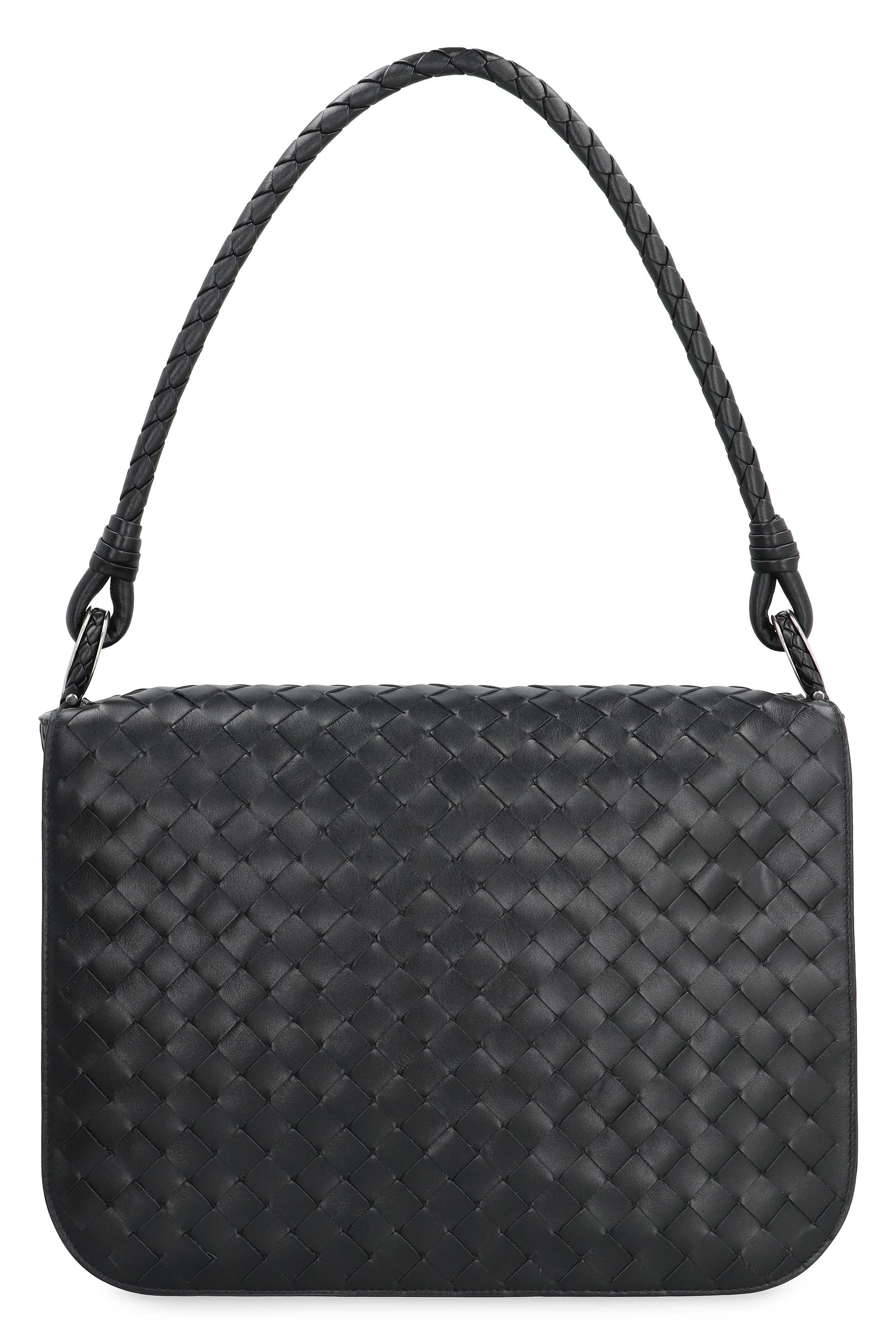 Bottega Veneta Intrecciato Leather Swing Messenger Bag with Magnetic Flap Closure, 35cm Width