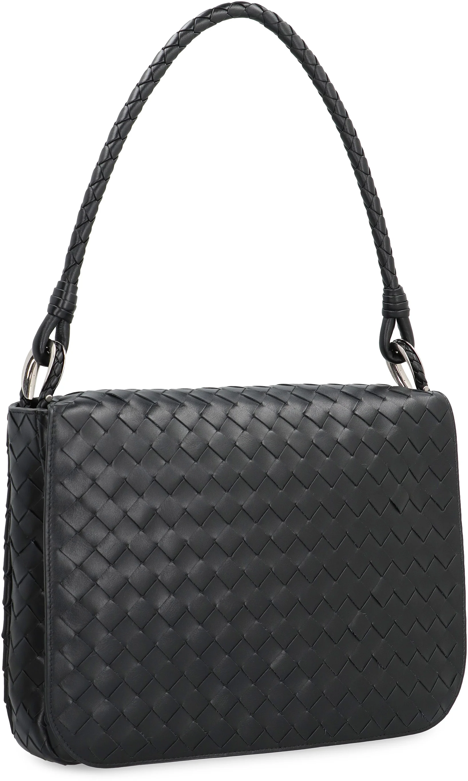 Bottega Veneta Intrecciato Leather Swing Messenger Bag with Magnetic Flap Closure, 35cm Width - Image 3