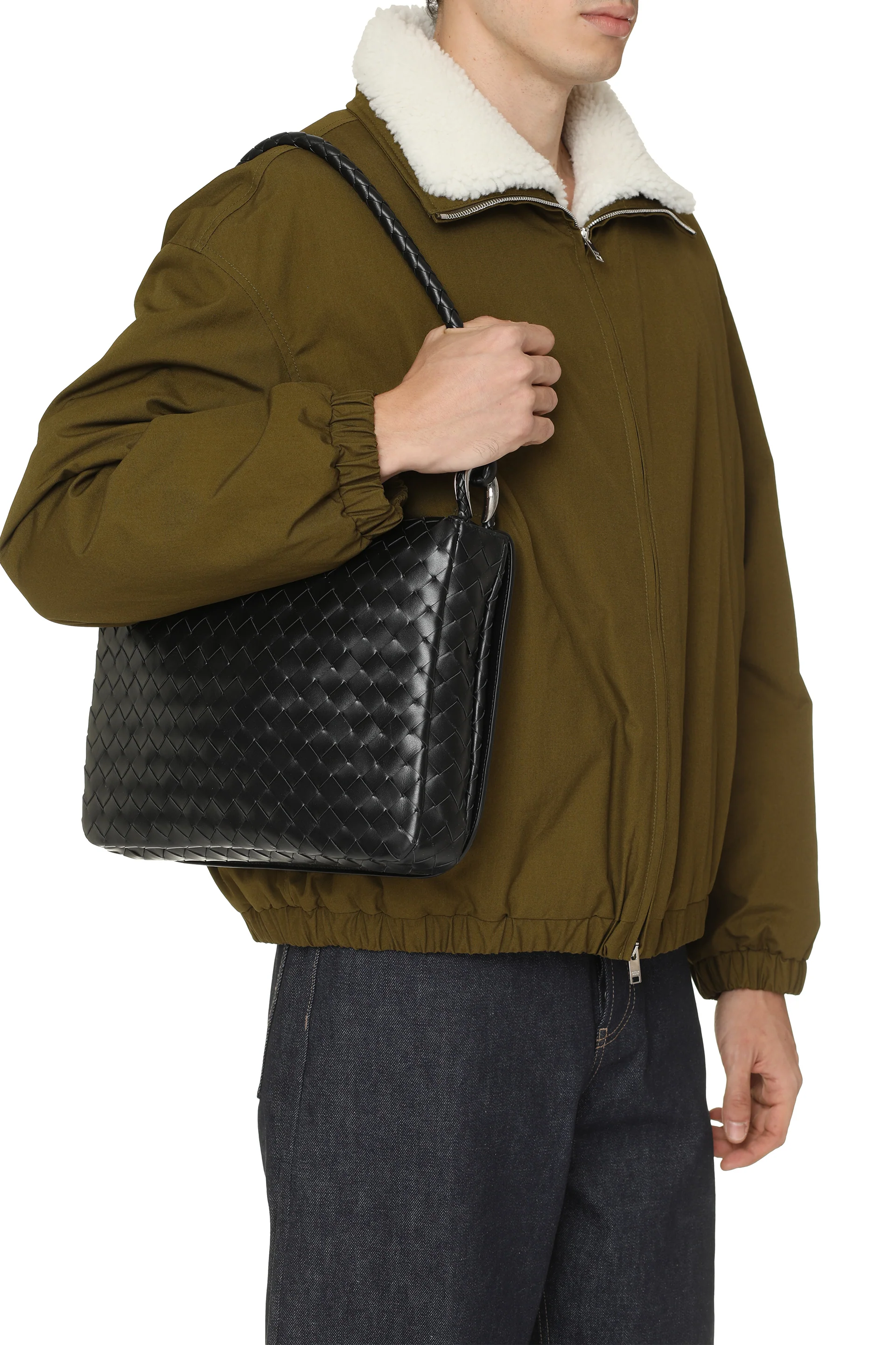 Bottega Veneta Intrecciato Leather Swing Messenger Bag with Magnetic Flap Closure, 35cm Width - Image 7