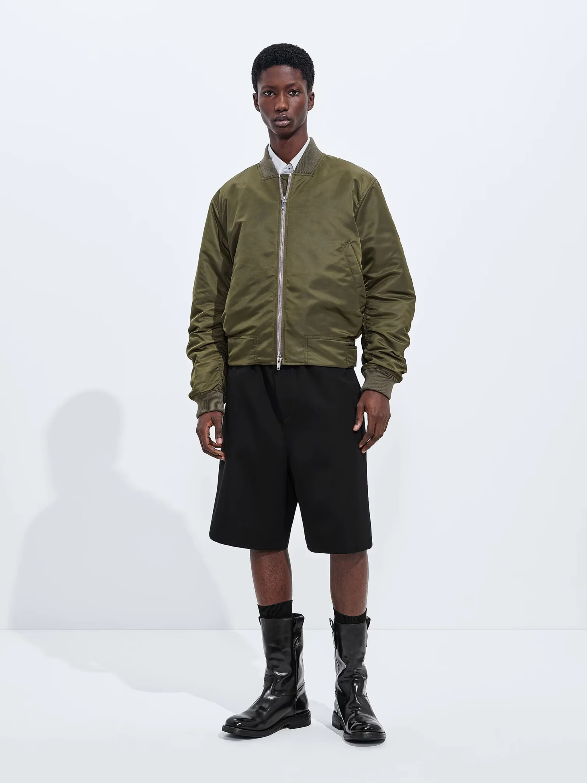 Bottega Veneta Men's Padded Nylon Bomber Jacket
