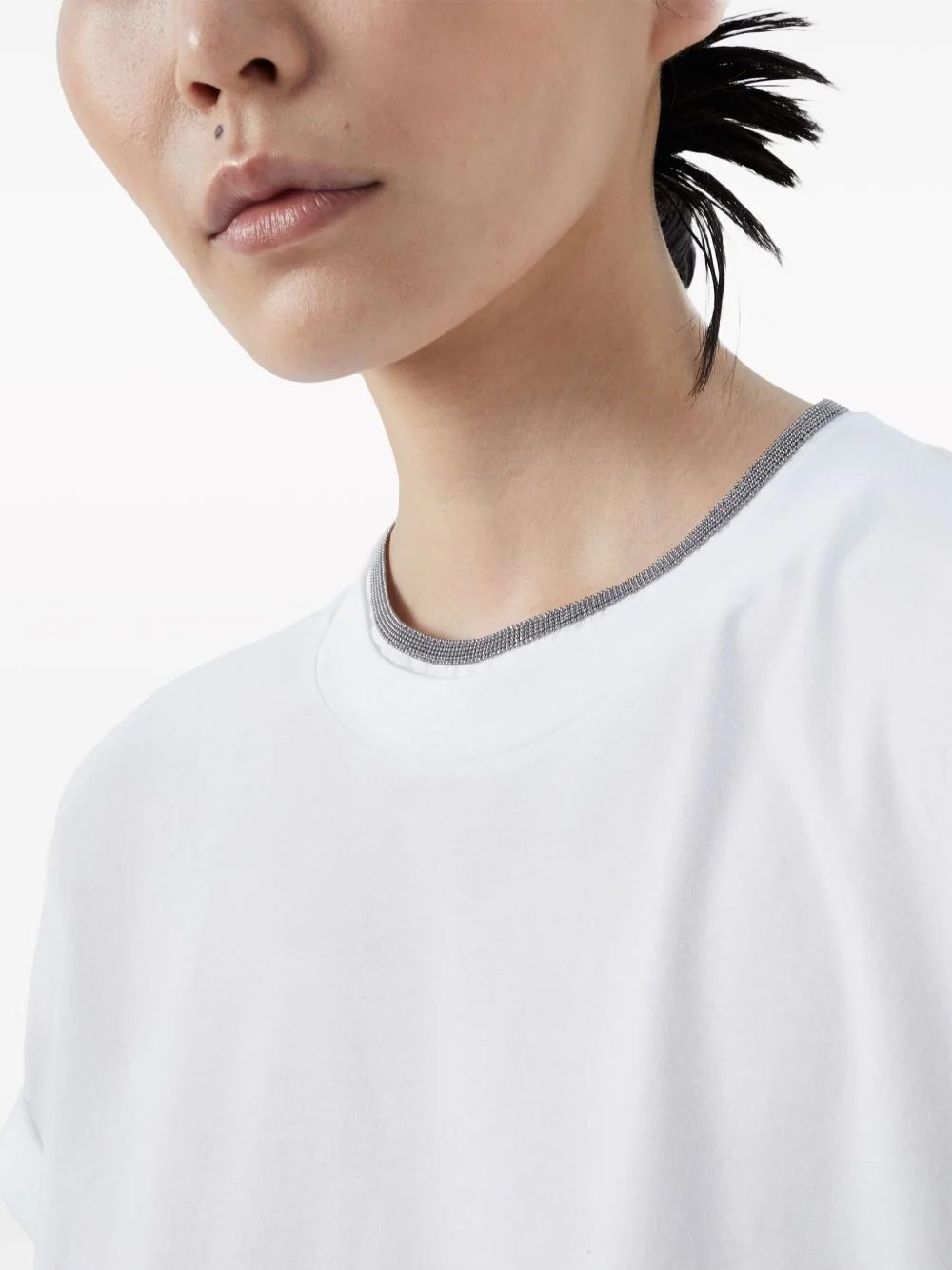 BRUNELLO CUCINELLI Contrast-trim T-shirt - Image 4