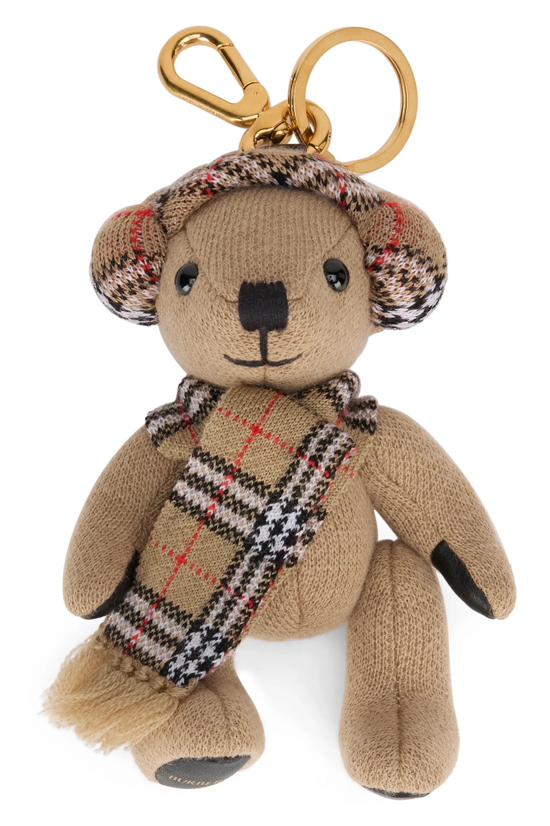 Burberry Mini Teddy Handbag Charm in Wool and Cashmere