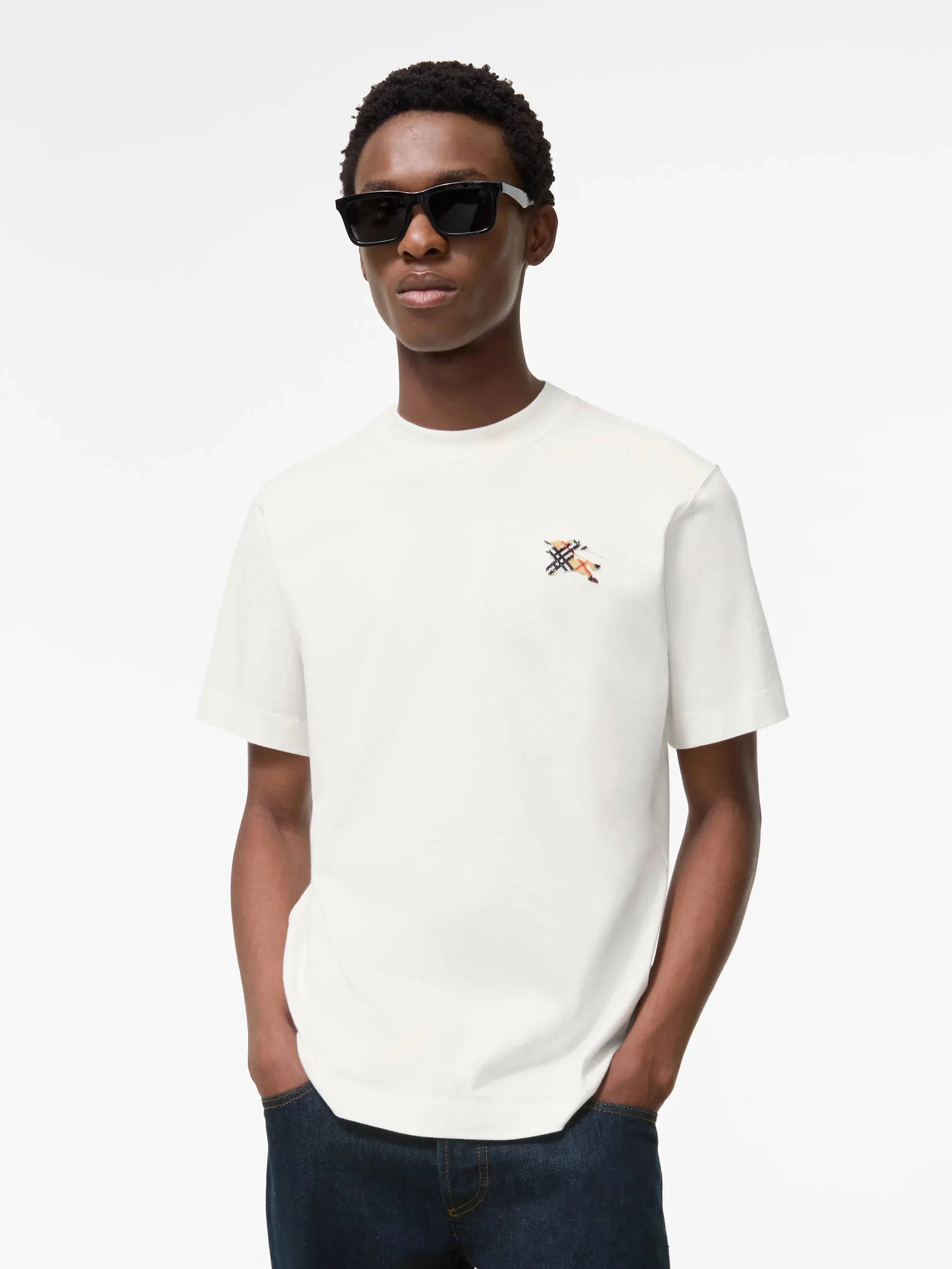 Burberry Slim Fit Equestrian Embroidered T-Shirt - Size M - Image 2