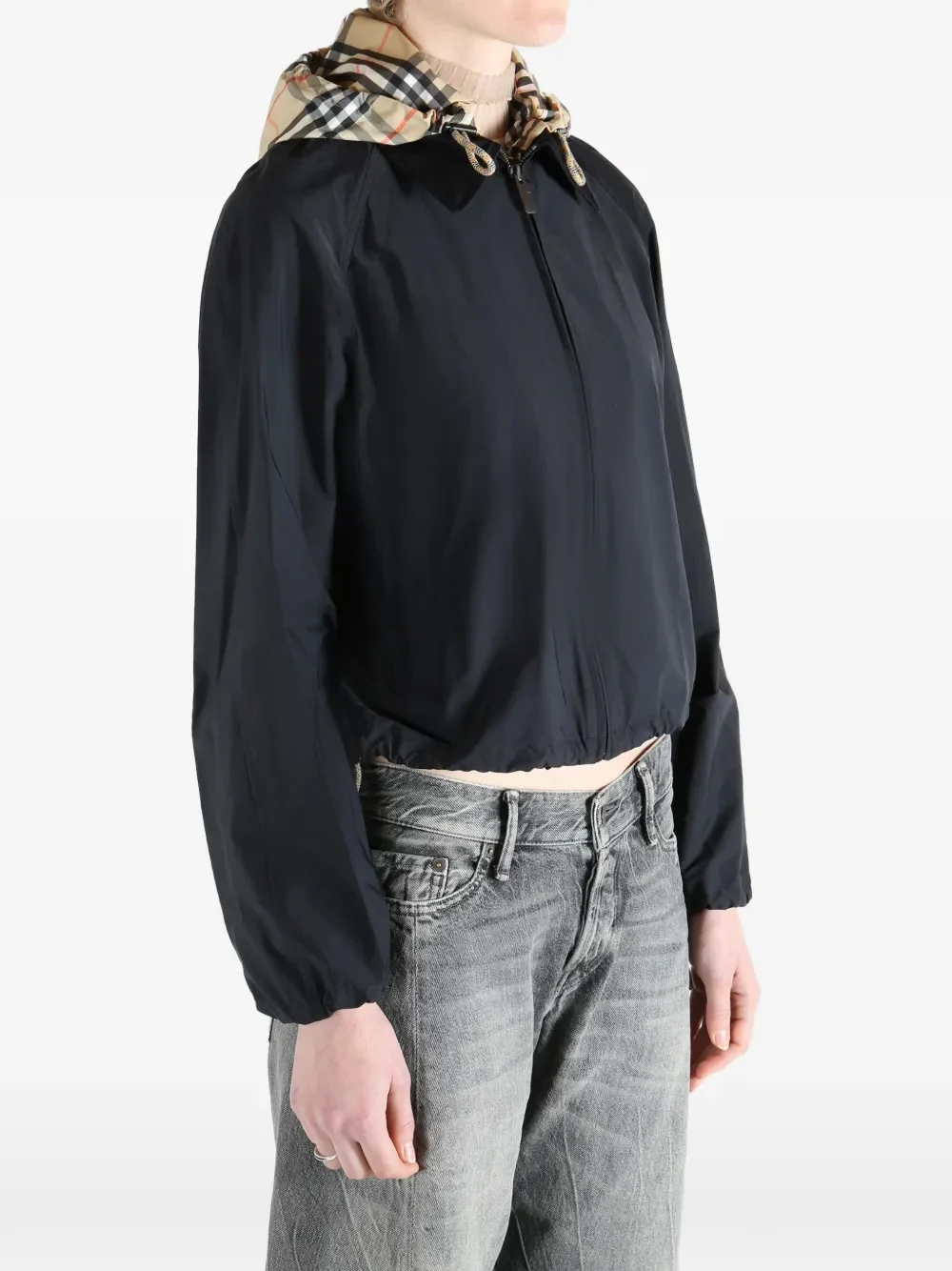 Burberry? Zip-Front Hooded Jacket with Detachable Drawcord Hood and Equestrian Knight Print - Image 3