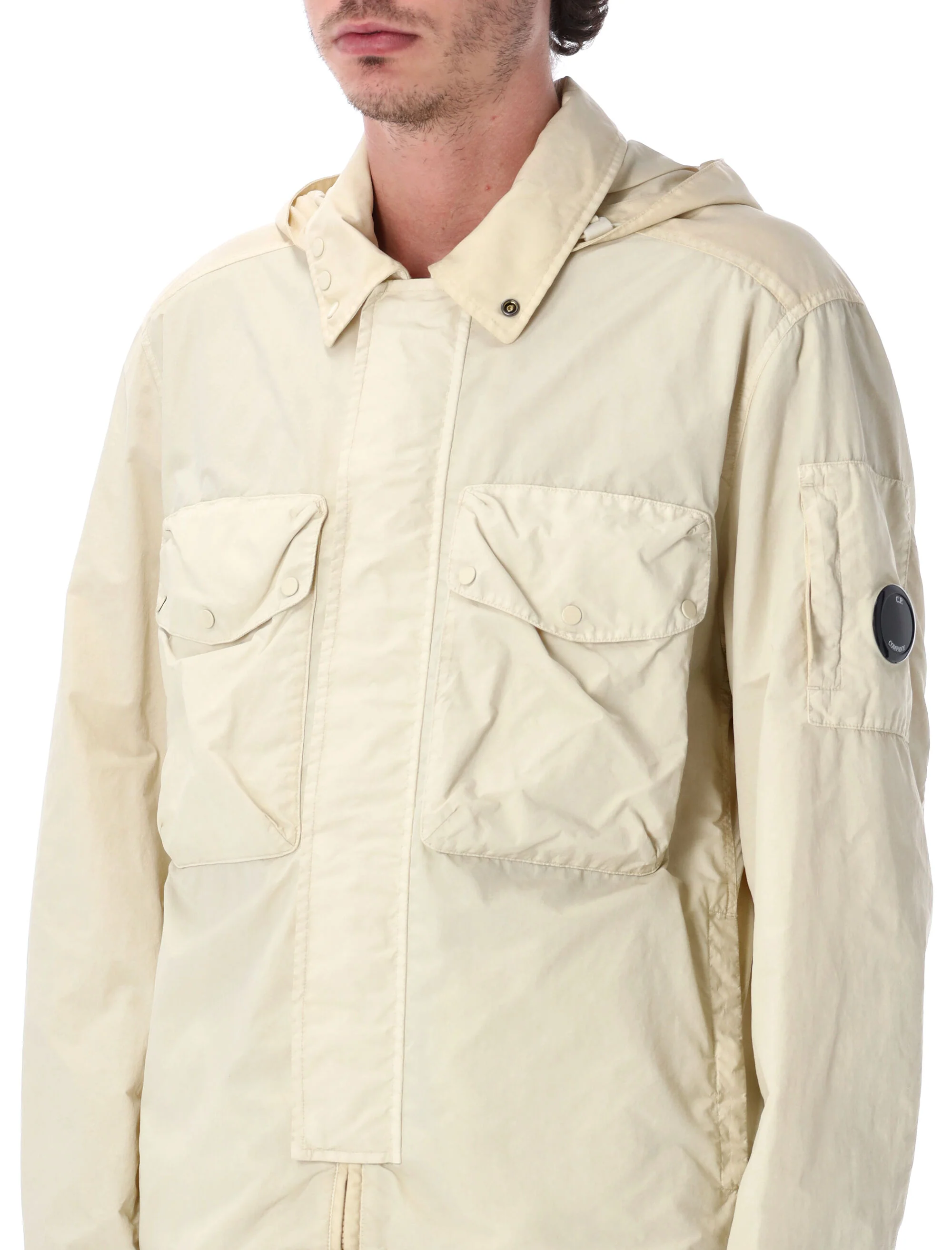 C.p. Company Lightweight Technical Overshirt with Integrated Hood - Size L - Image 3