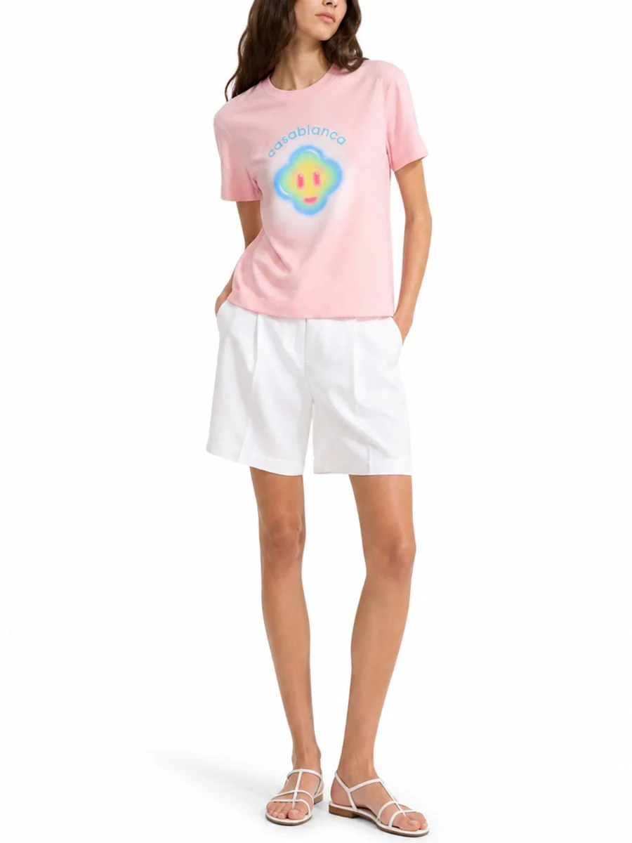 CASABLANCA Airbrush Smiley Fitted Short Sleeve T-Shirt - Image 2