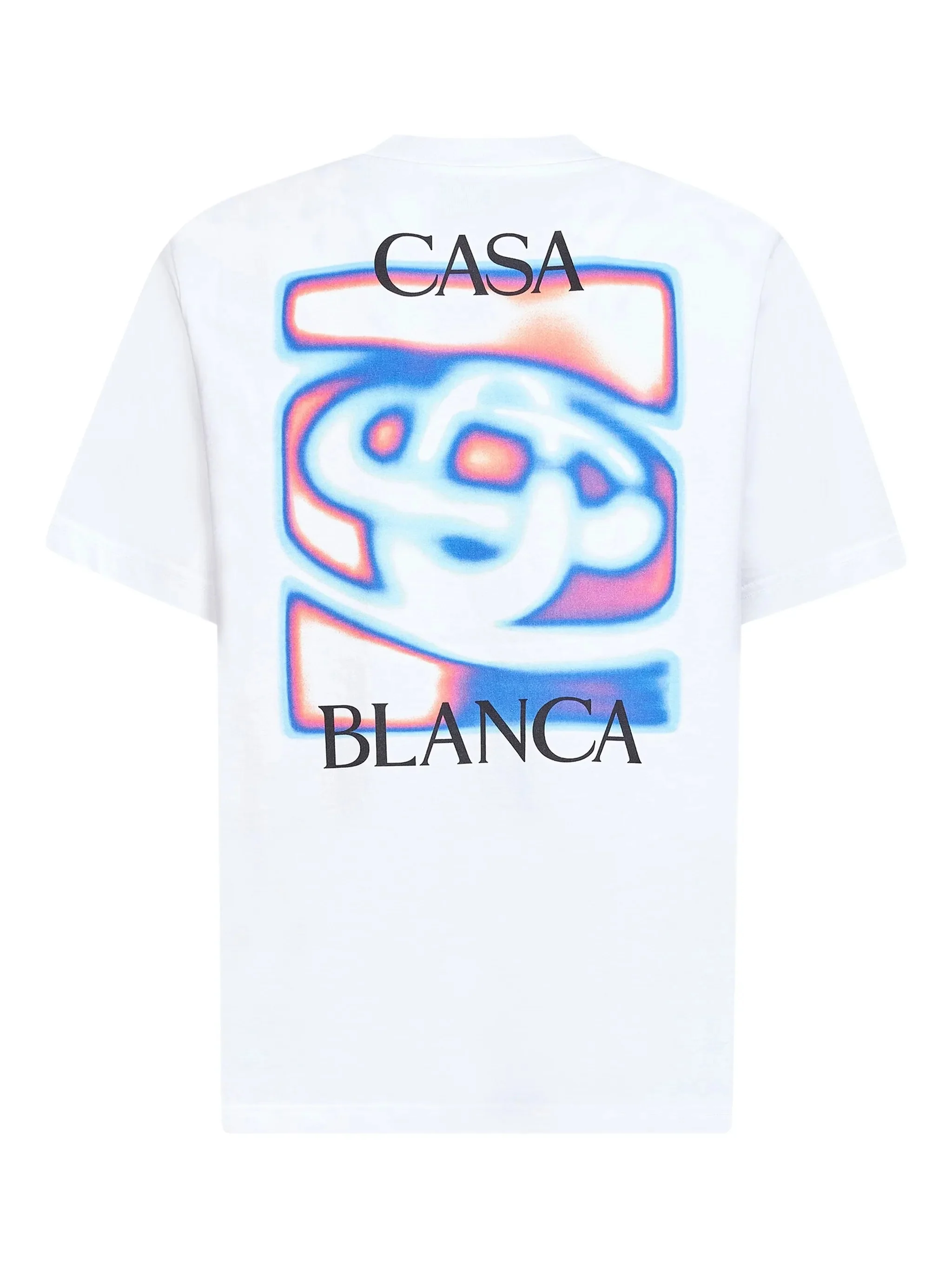 Casablanca Men's Ribbed Crew Neck T-Shirt with Logo Artwork at Chest and Back - Image 2