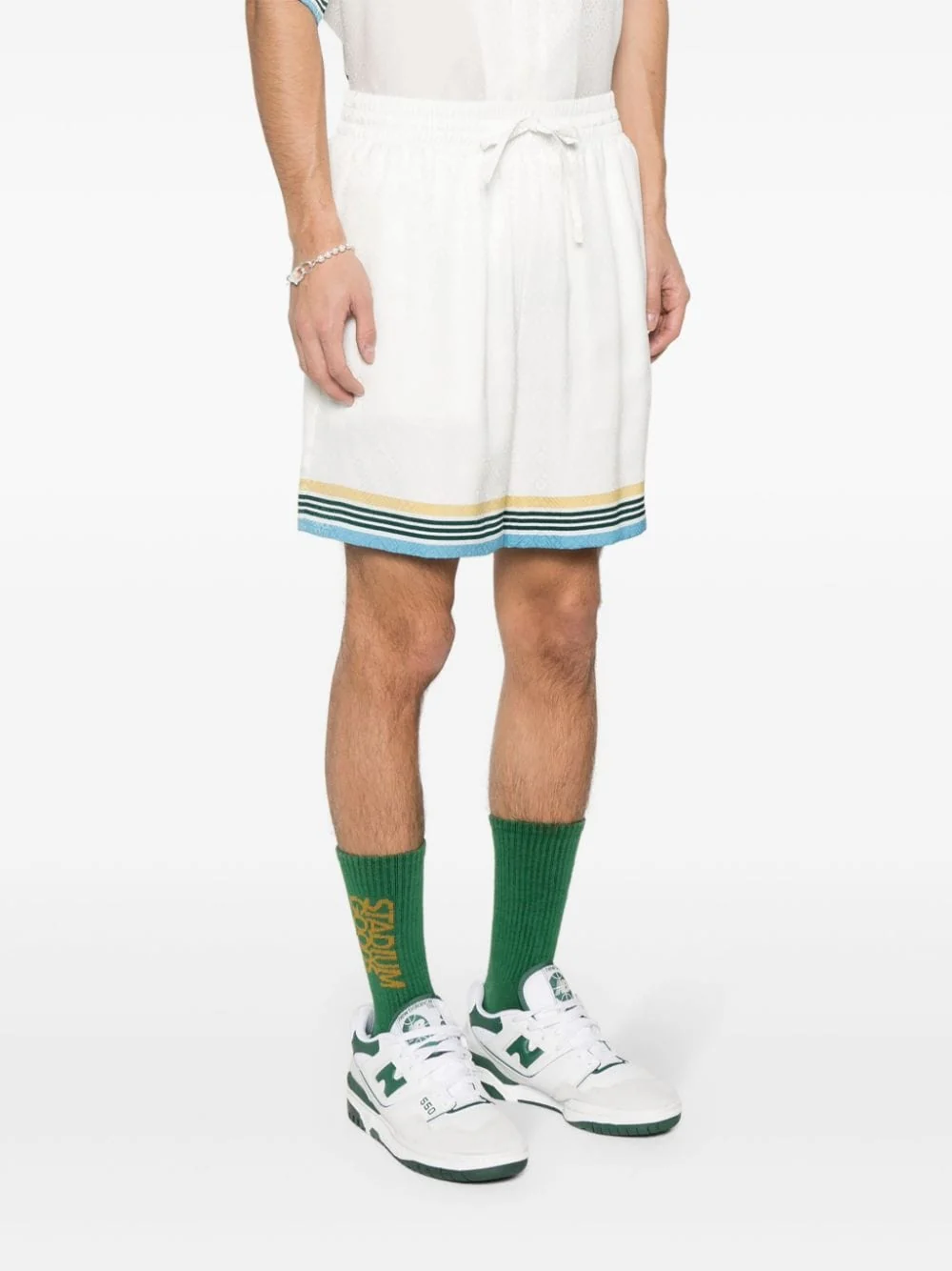 Casablanca Silk Drawstring Shorts for Men - Image 3