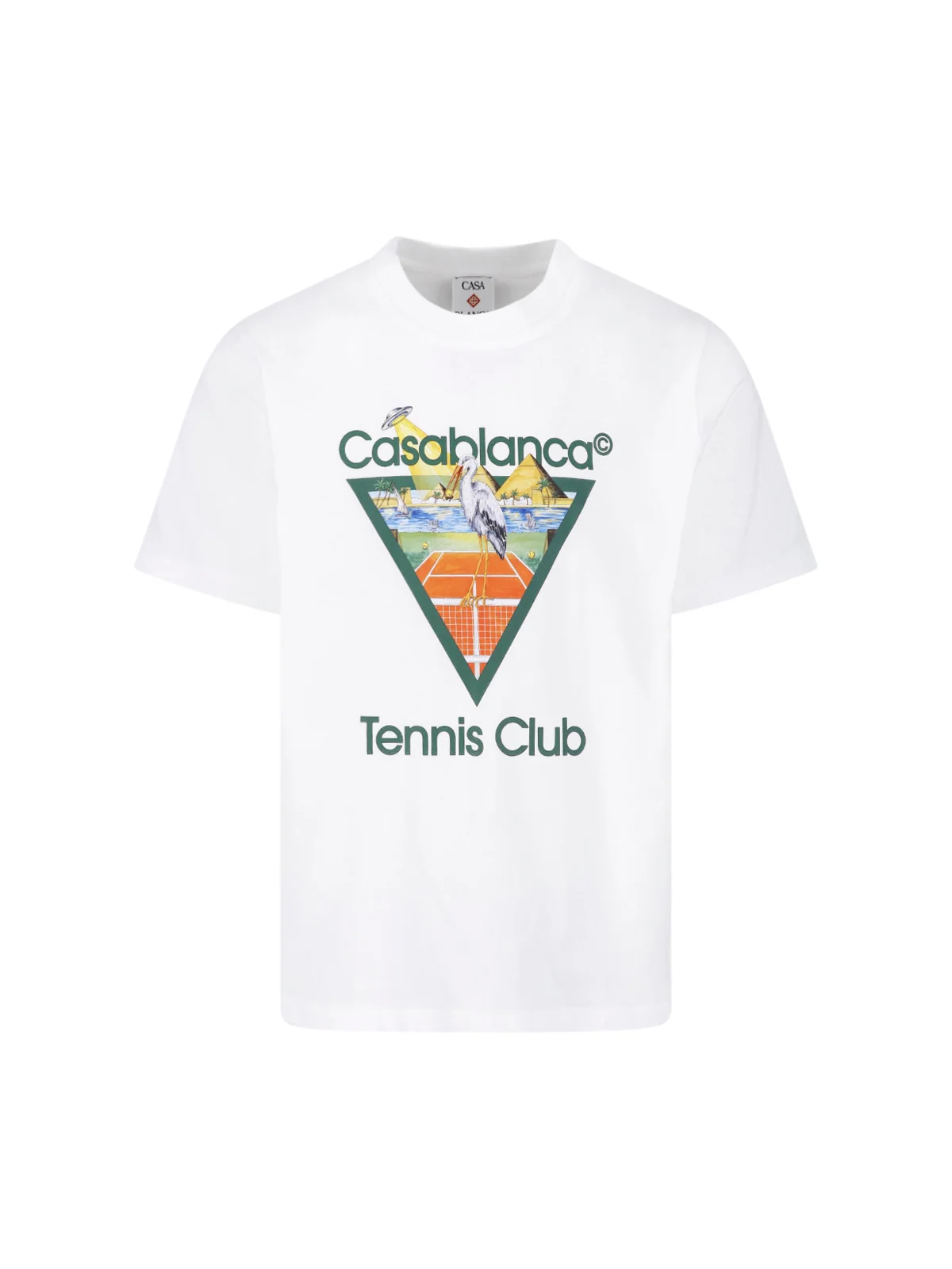Casablanca Tennis Club Triangle Graphic Organic Cotton T-Shirt