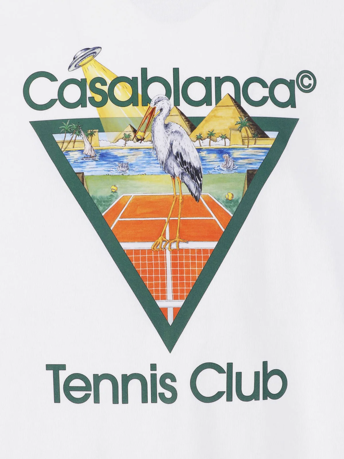 Casablanca Tennis Club Triangle Graphic Organic Cotton T-Shirt - Image 3