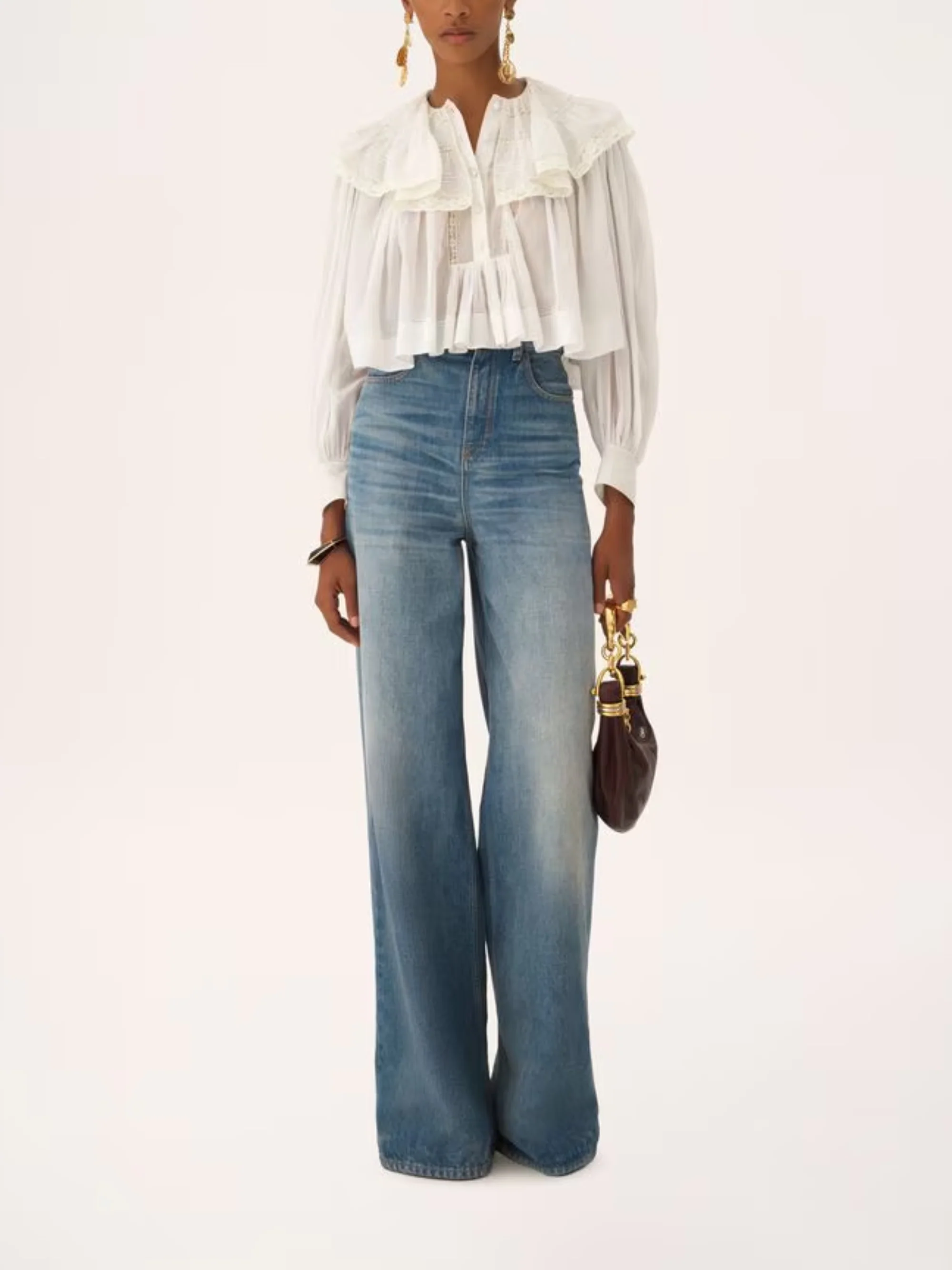 Chloé High Waist Wide Leg Jeans for Women - Image 6