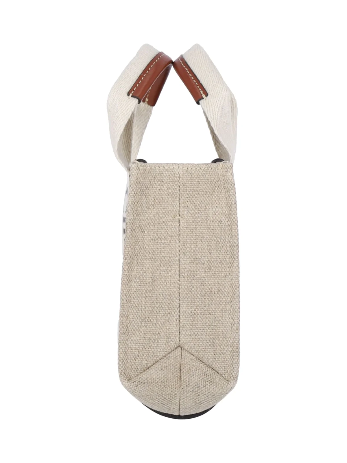 Chloé Linen and Calf Leather Handbag - Image 5