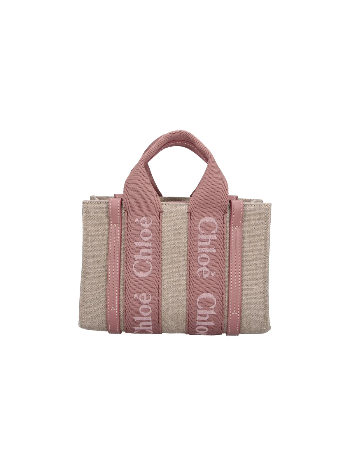 Chloé Linen & Calf Leather Shoulder Bag