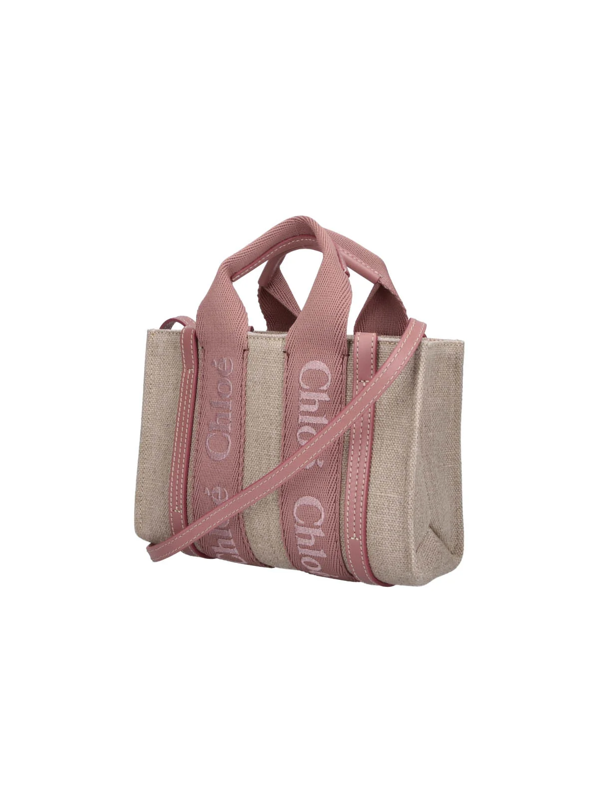 Chloé Linen & Calf Leather Shoulder Bag - Image 2