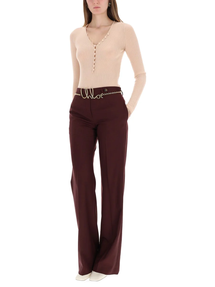 CHLOÉ Merino Wool Henley Sweater - Image 6