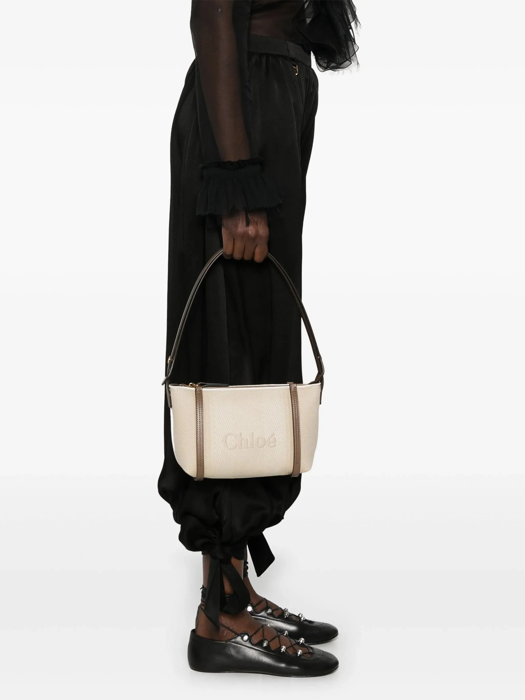 Chloé Mini Bag with Adjustable Strap and Oversized Logo - 14.5 cm Height - Image 2