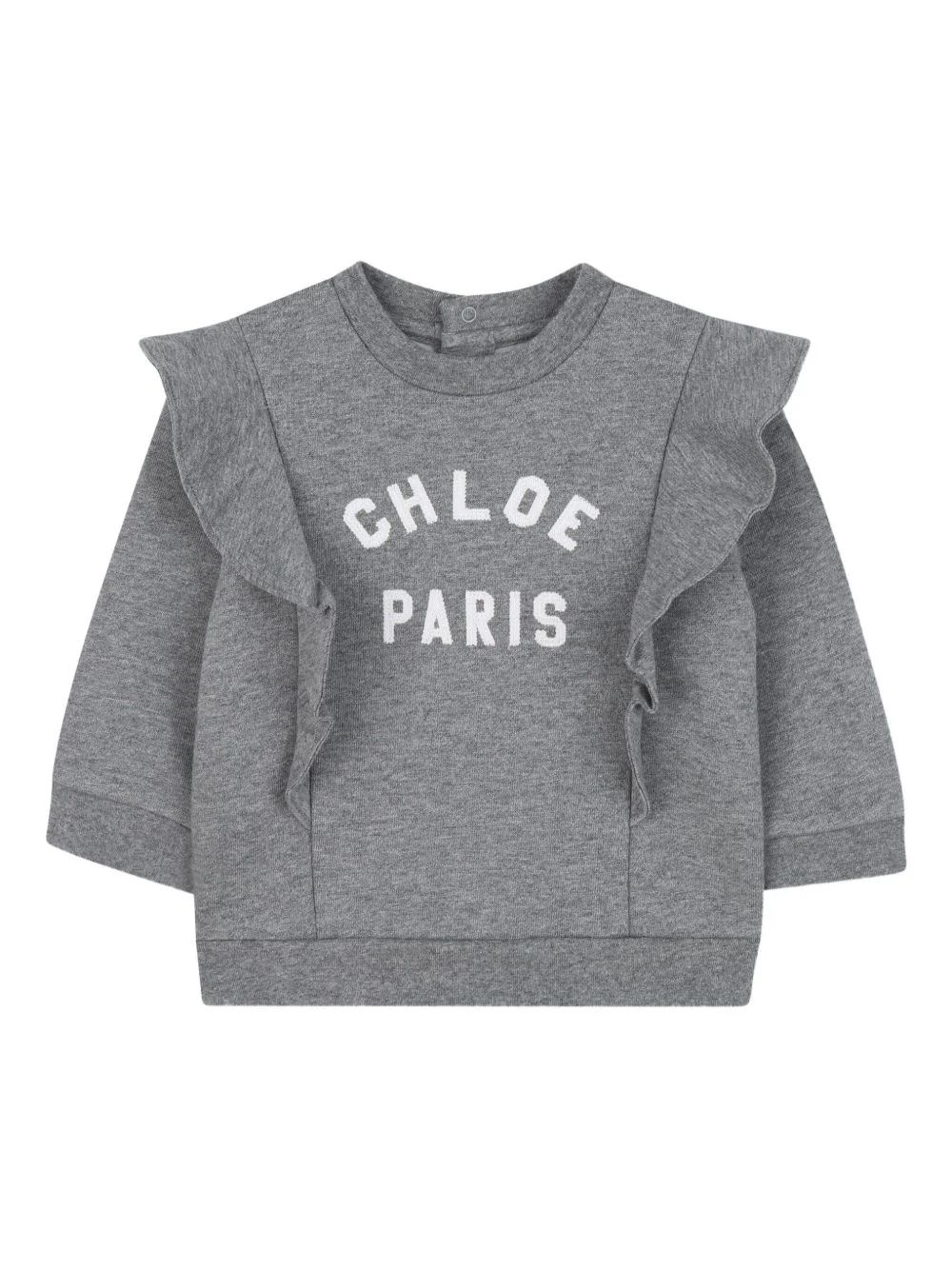 Chloé Mini Flounce Sweater with Logo Appliqué