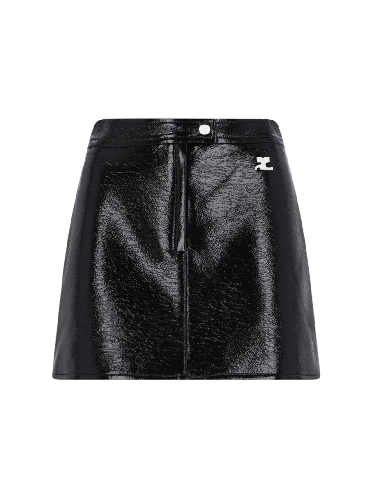 Courrèges Sculpted Denim-Effect Mini Skirt with Stretch Lining - Image 2