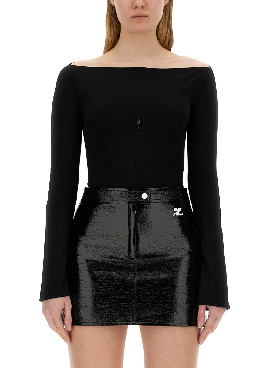 COURREGES Zip-detail Jersey Bodysuit