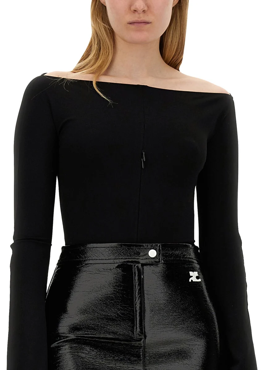 COURREGES Zip-detail Jersey Bodysuit - Image 4
