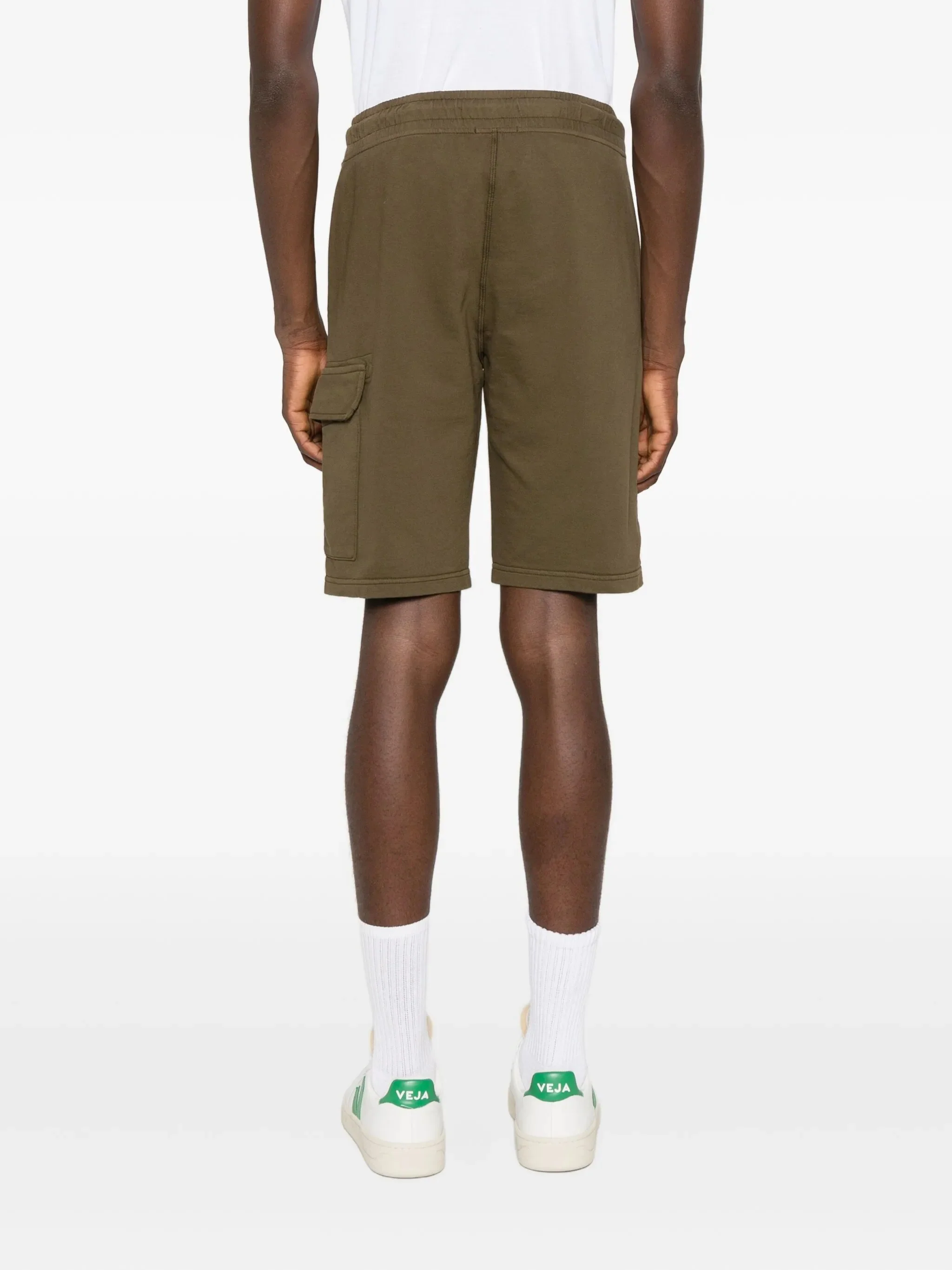 Cp Company Fleece Bermuda Shorts with Adjustable Drawstring Waist & Cargo Lens Pocket - Image 4