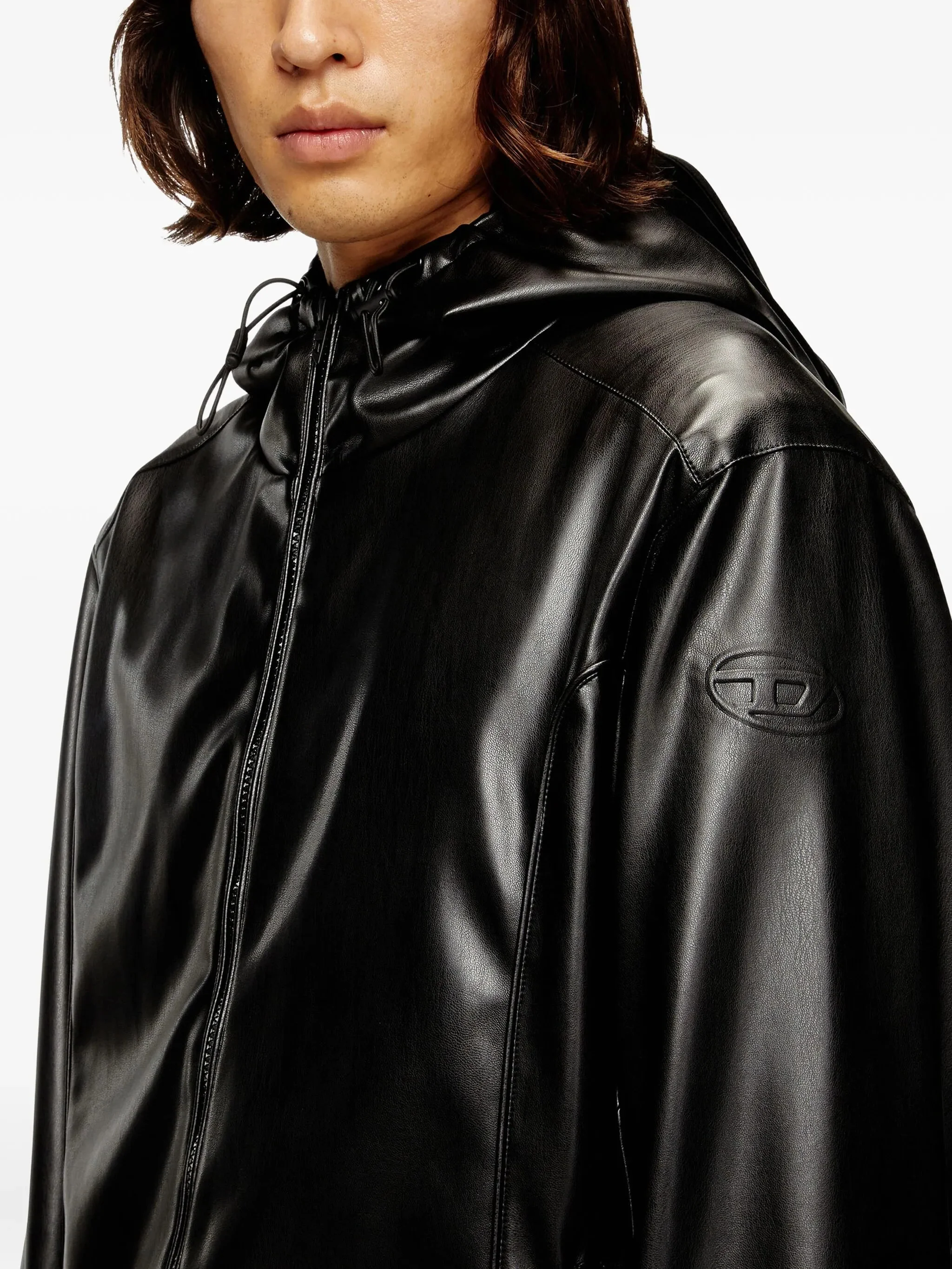 Diesel Men’s Regular-Fit Polyester Jacket with Drawstring Hood & Two-Way Zip - Image 5