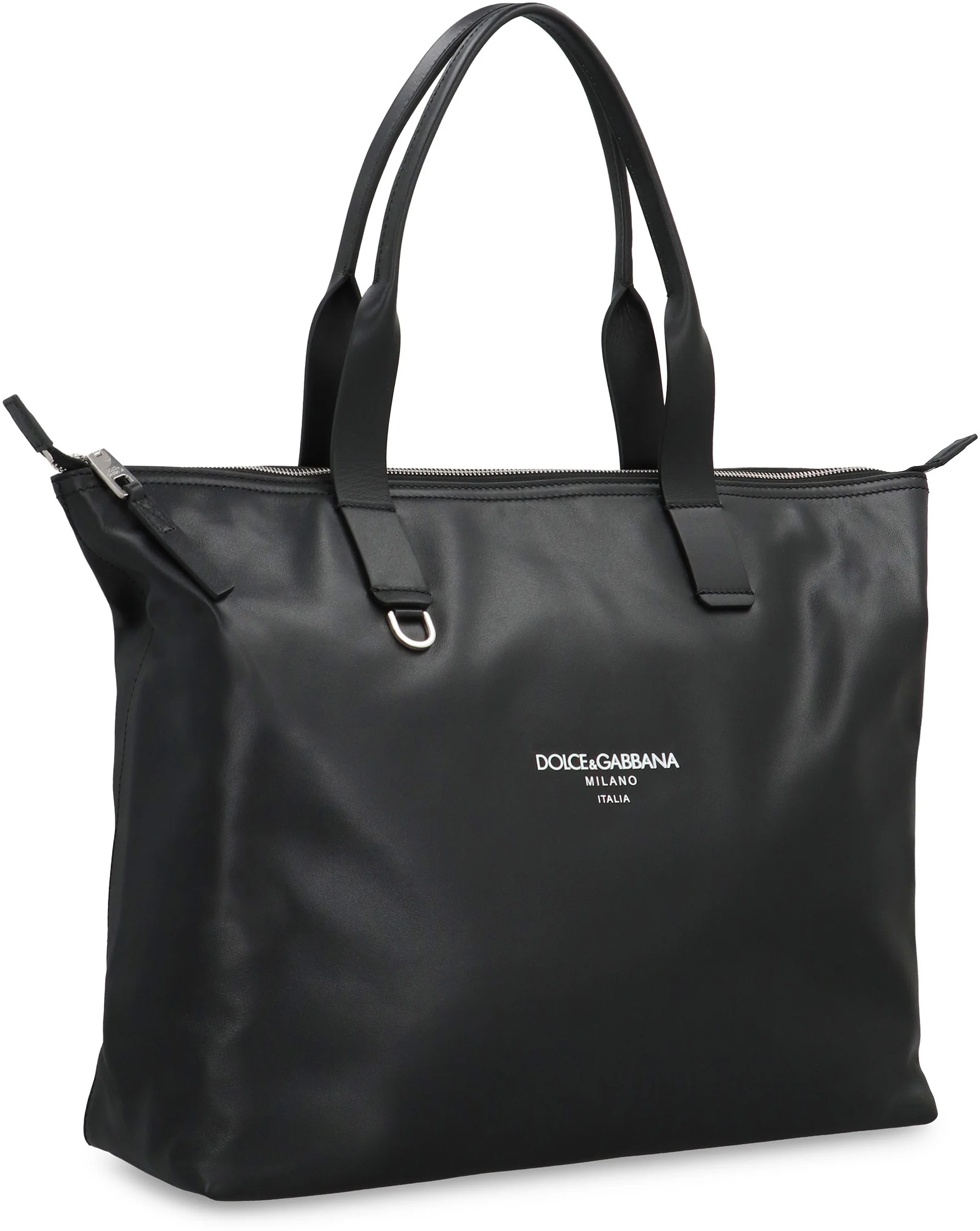 Dolce & Gabbana Adamo Media Smooth Calf Leather Tote Bag with Top Zip and Handles (40 x 35 x 13 cm) - Image 3