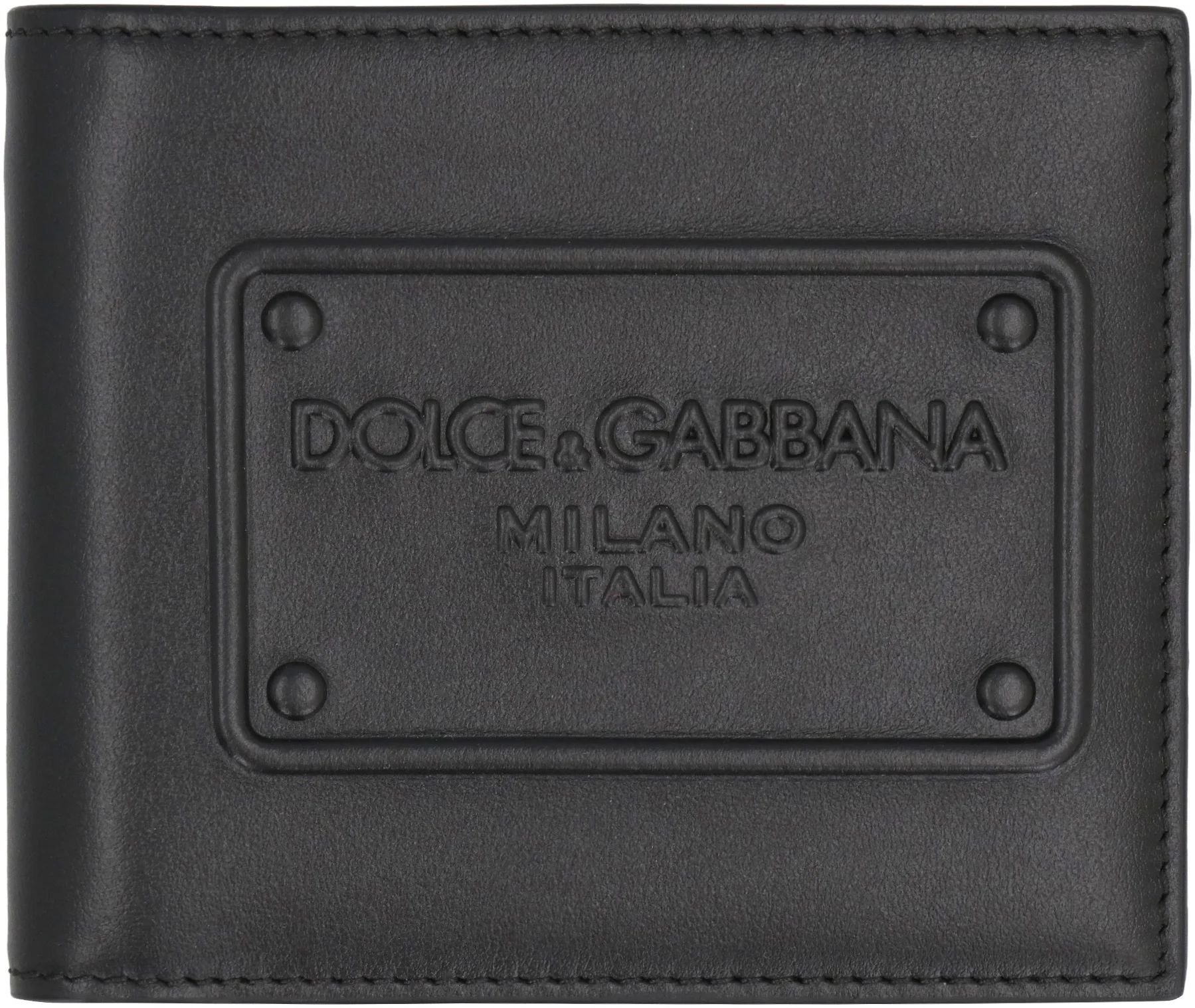 DOLCE & GABBANA Calfskin Bifold Wallet with Raised Logo - Image 2