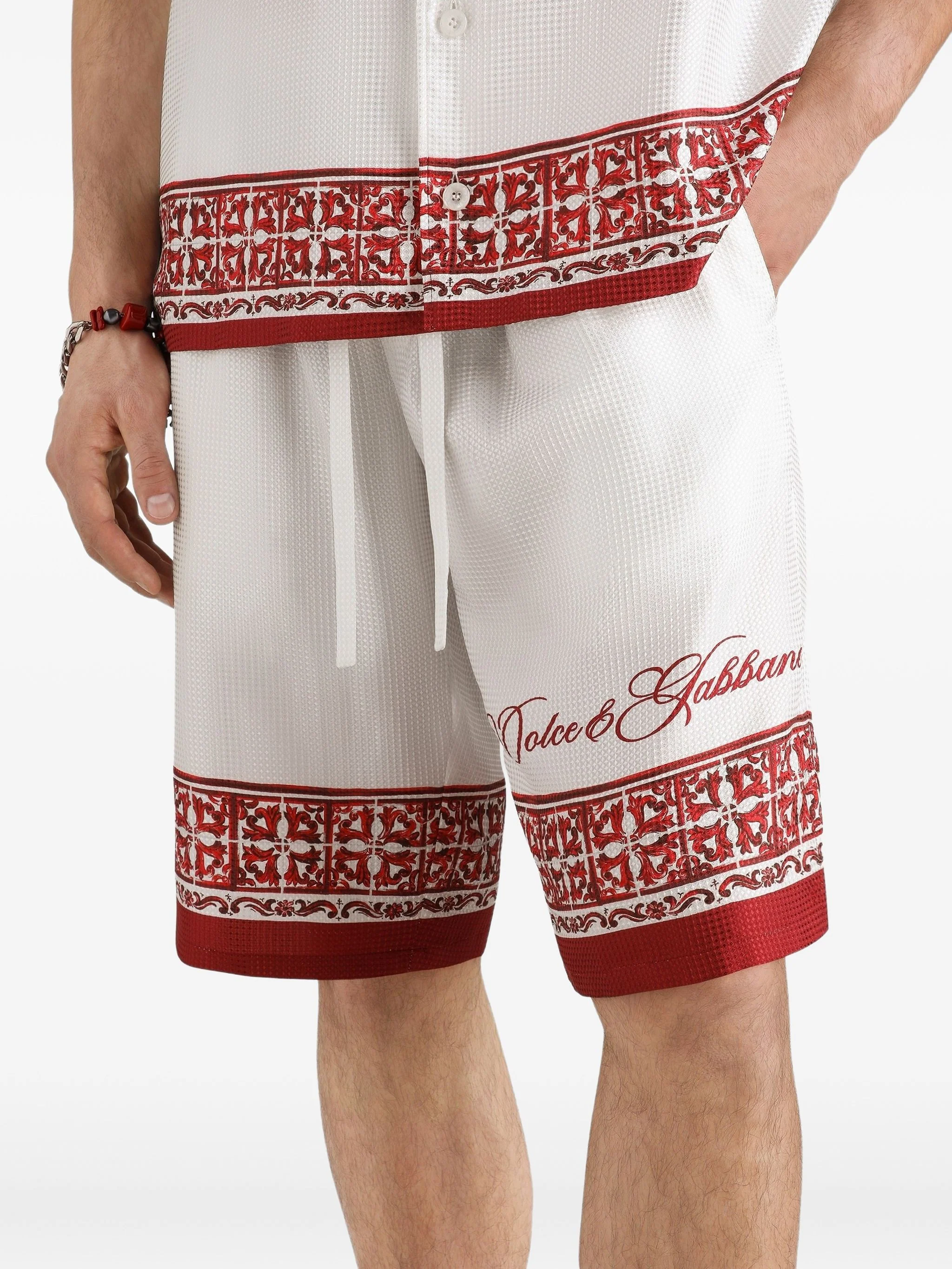 Dolce & Gabbana Men's Maiolica-Print Pants - Image 4