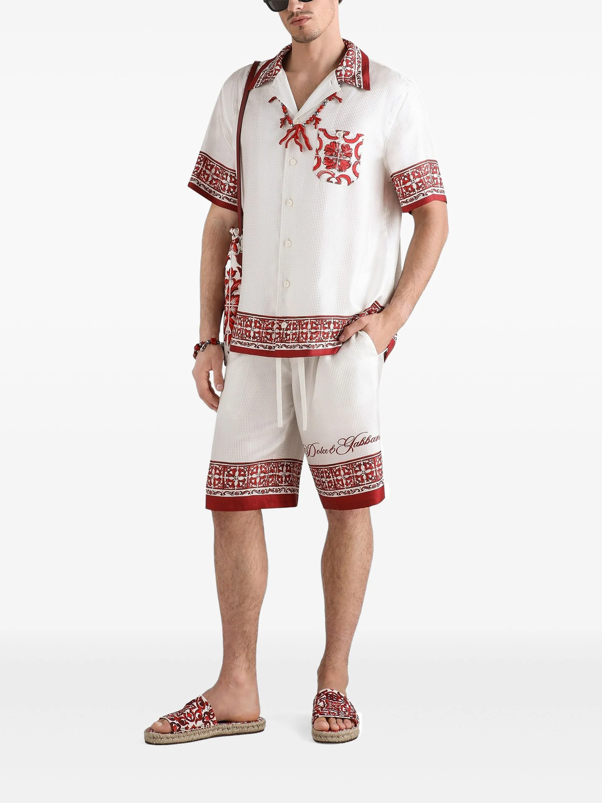 Dolce & Gabbana Men's Maiolica-Print Pants - Image 5