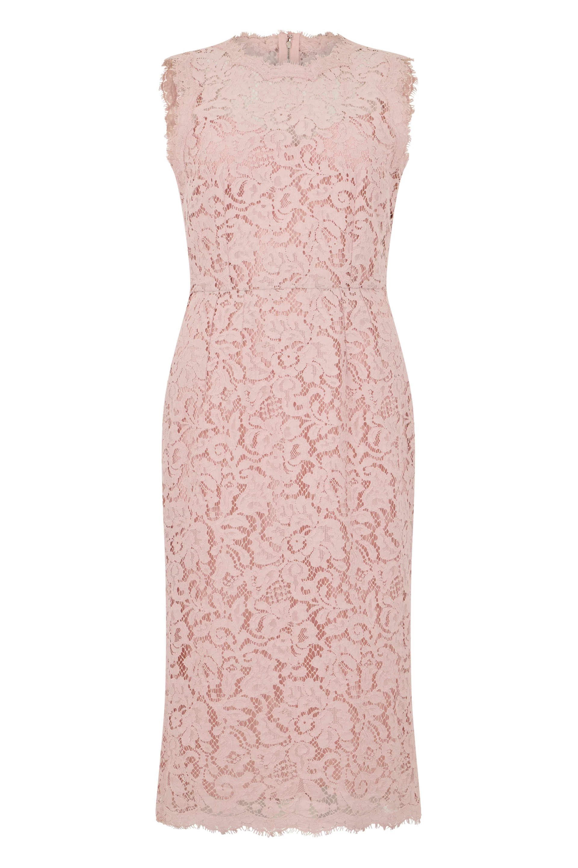 Dolce & Gabbana Sleeveless Midi Lace Cotton-Viscose Dress